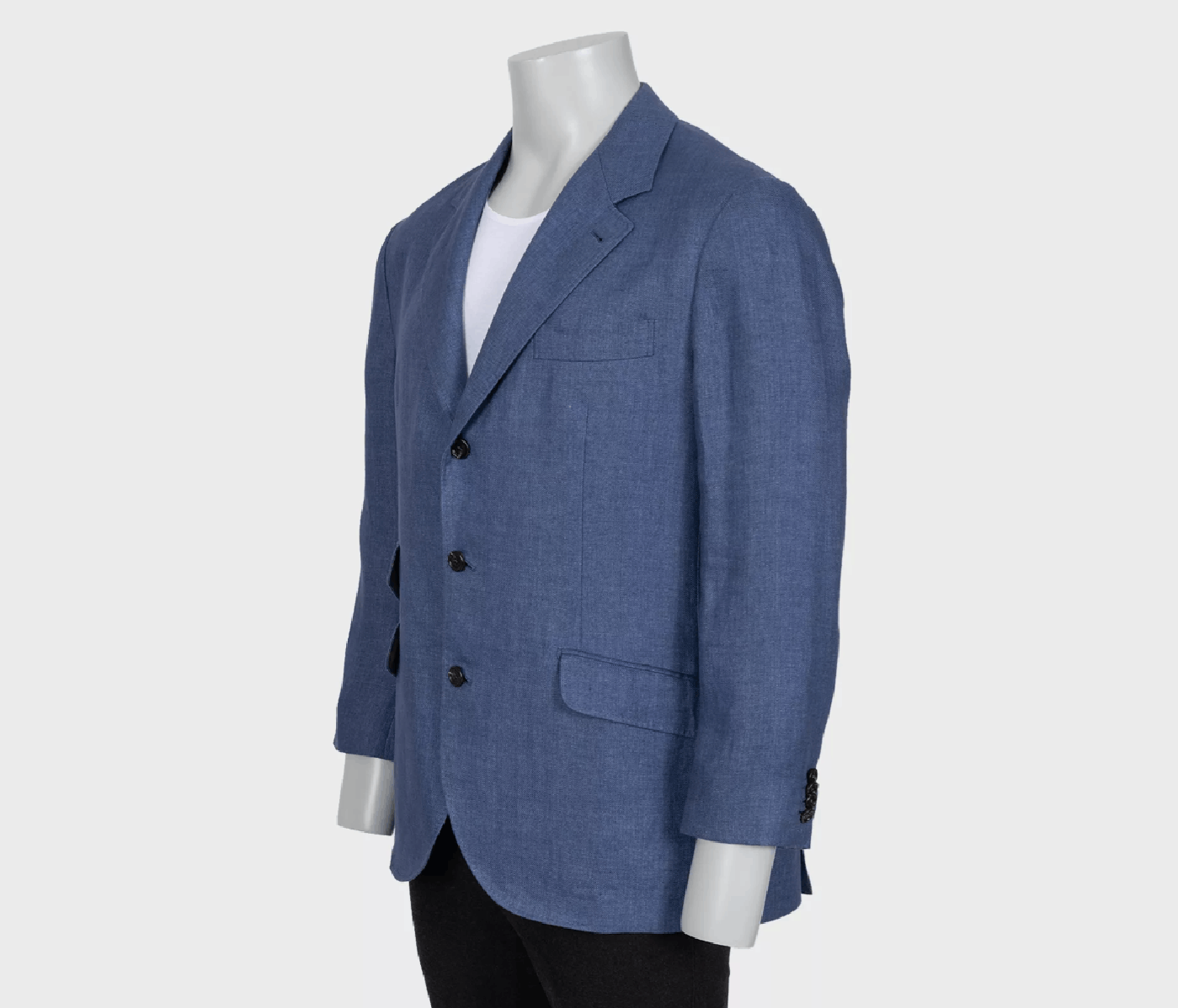 Brunello Cucinelli Brunello Cucinelli Blue Linen Blazer Jacket IT54 Size 54R - 2 Thumbnail