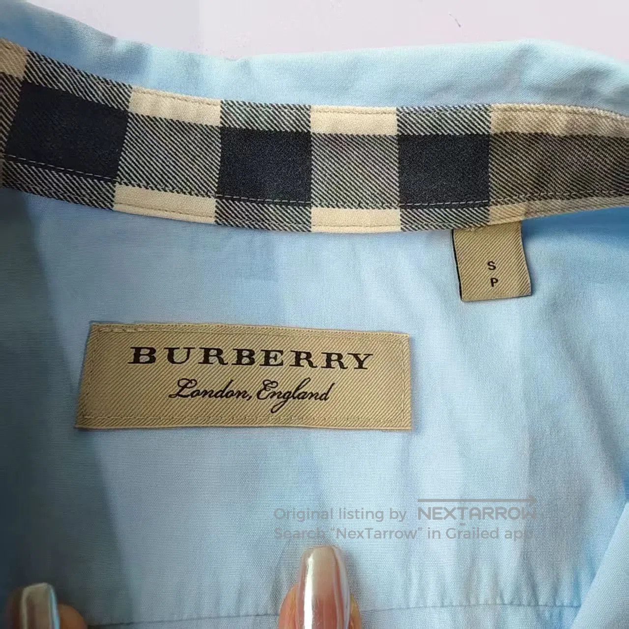 Burberry burberry light blue checkered long sleeve shirt. Size US M / EU 48-50 / 2 - 3 Thumbnail