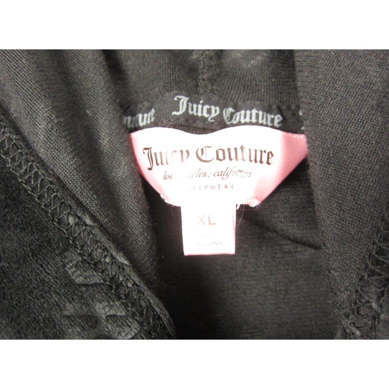 Juicy Couture Juicy Couture Hoodie Womens XL Black Velour Cropped Sleepwear Velour Graphic Print 80s 90s Pullover Nightwear Clothing Womens XL Black Size XL / US 12-14 / IT 48-50 - 4 Thumbnail