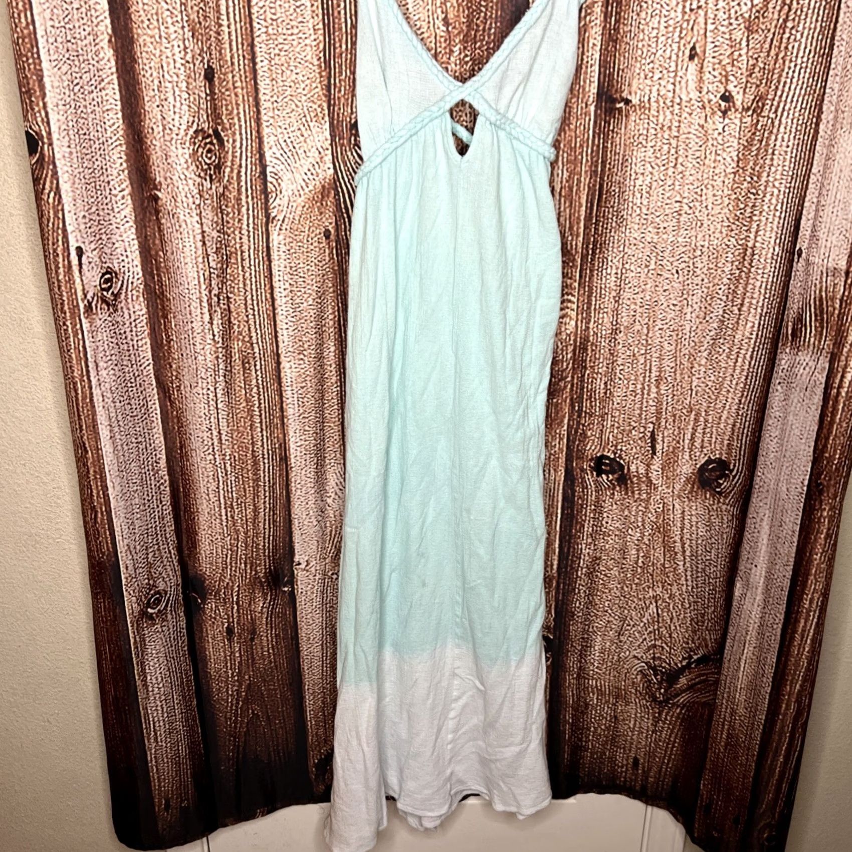 Asos VINTAGE ASOS Womens Green Teal White Dress 14 Maxi Casual Party Beach Size XL / US 12-14 / IT 48-50 - 2 Thumbnail