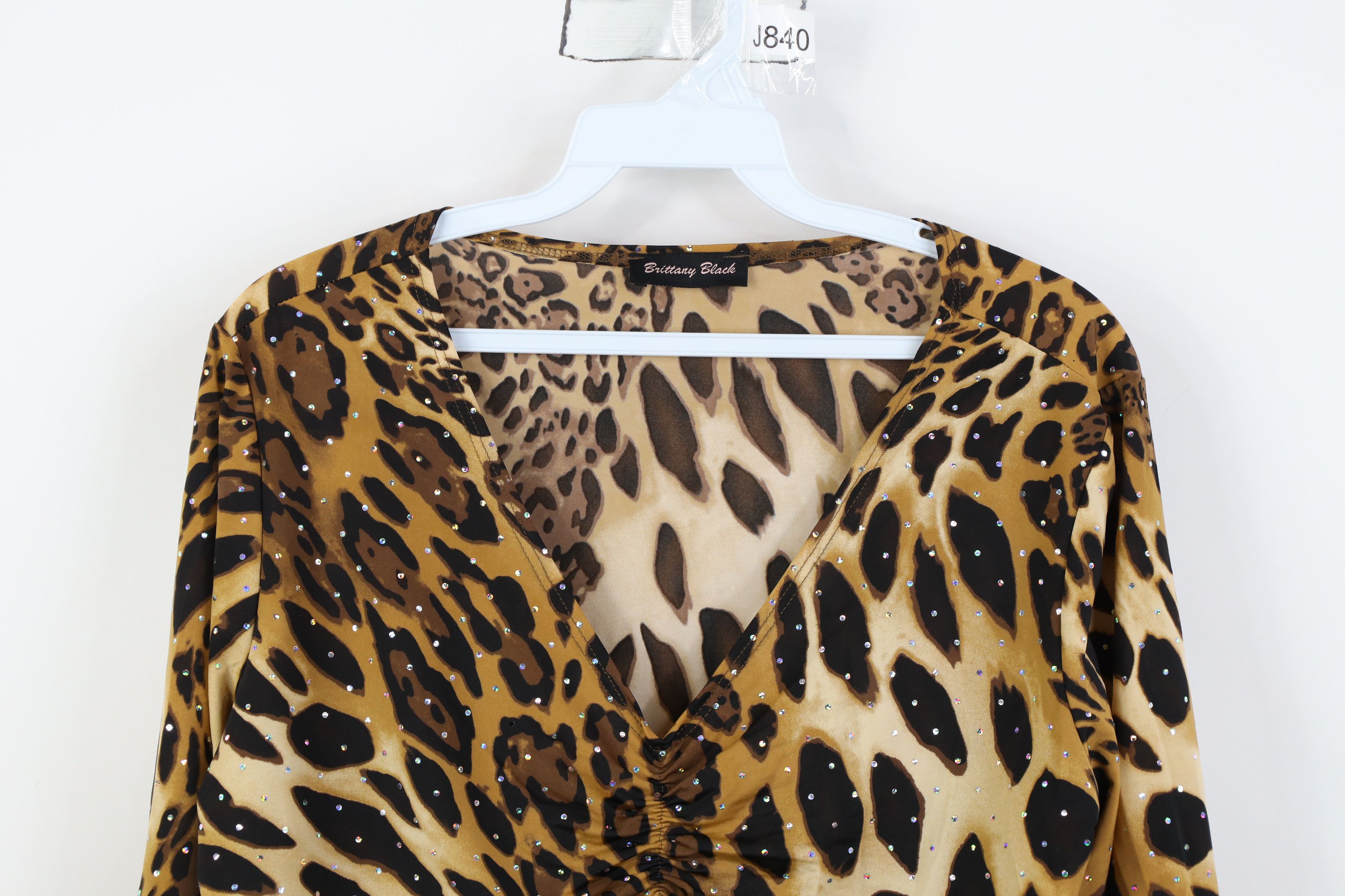 Vintage Vintage 90s Y2K Babydoll Fairy Leopard Cheetah Shirt Top USA Size XL / US 12-14 / IT 48-50 - 2 Thumbnail
