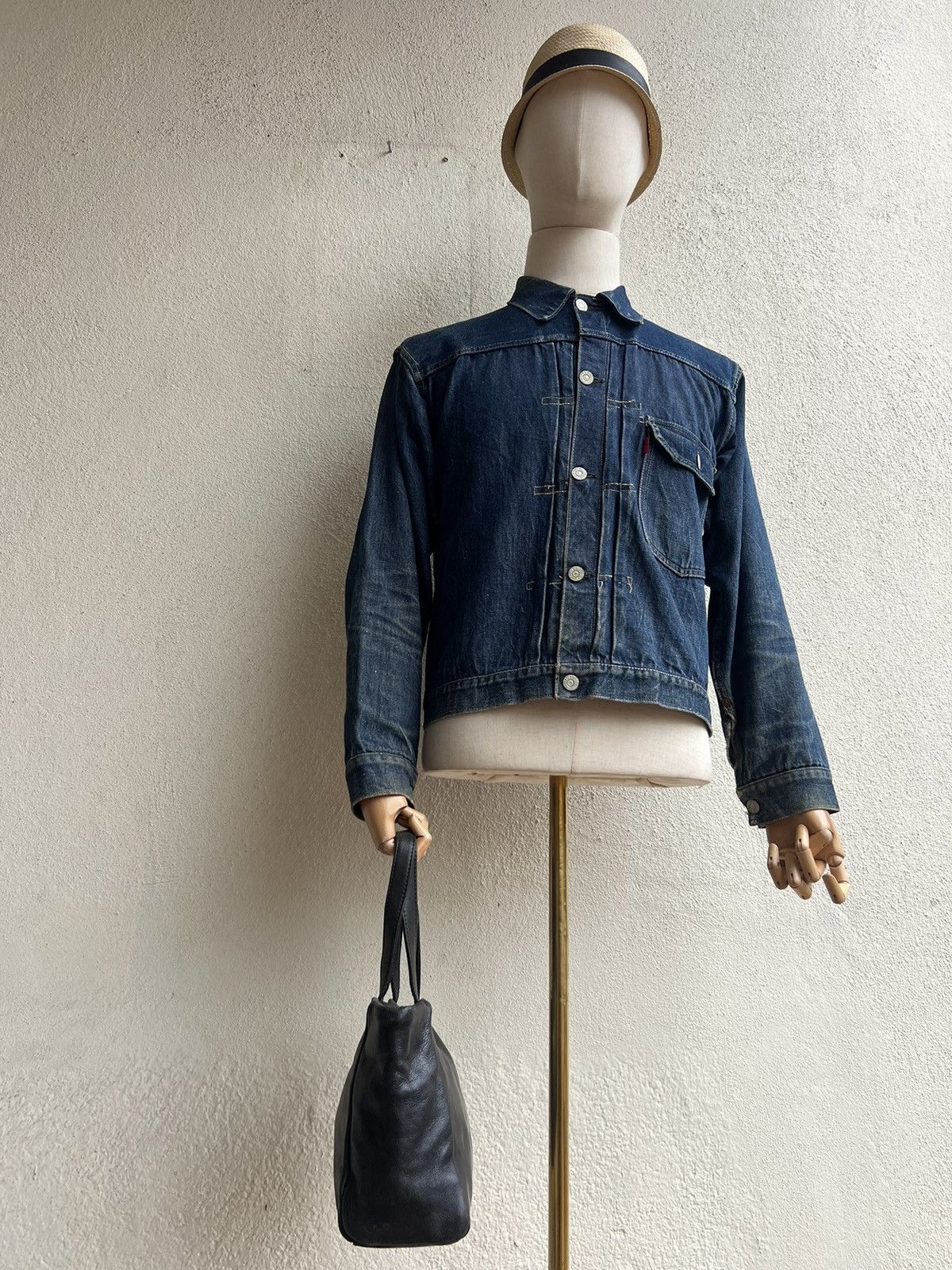 Issey Miyake × Leather × Zucca Vintage Zucca Japan Faded Patina Leather Mini Tote Bag Size ONE SIZE - 2 Thumbnail