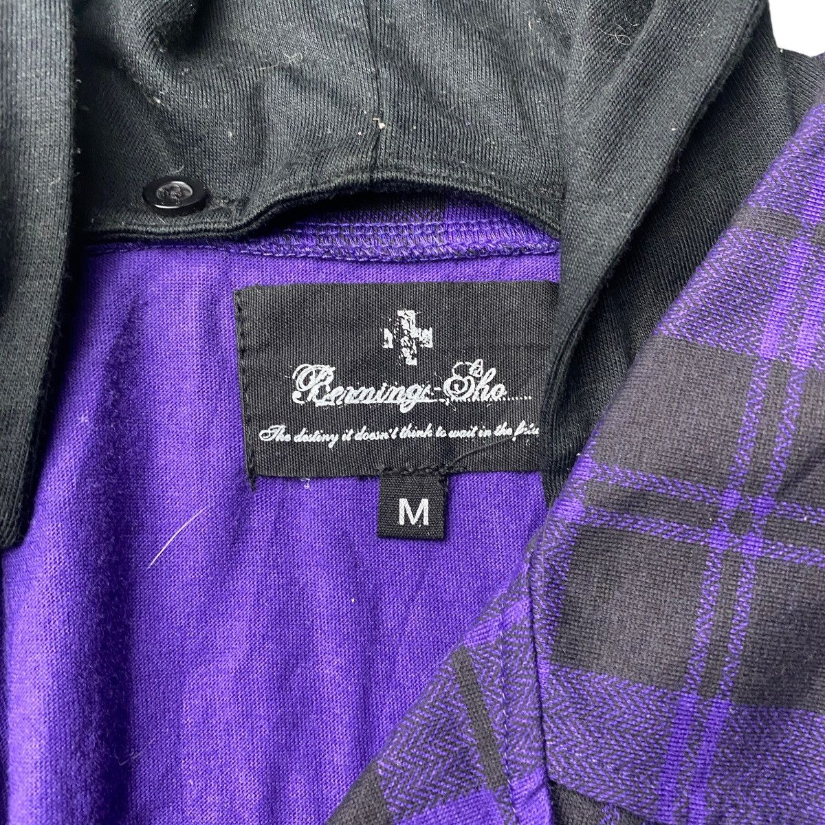 If Six Was Nine × Japanese Brand × Le Grande Bleu (L.G.B.) 2000's Berning Sho Asymetric Plaid Hoodie Size US S / EU 44-46 / 1 - 3 Thumbnail