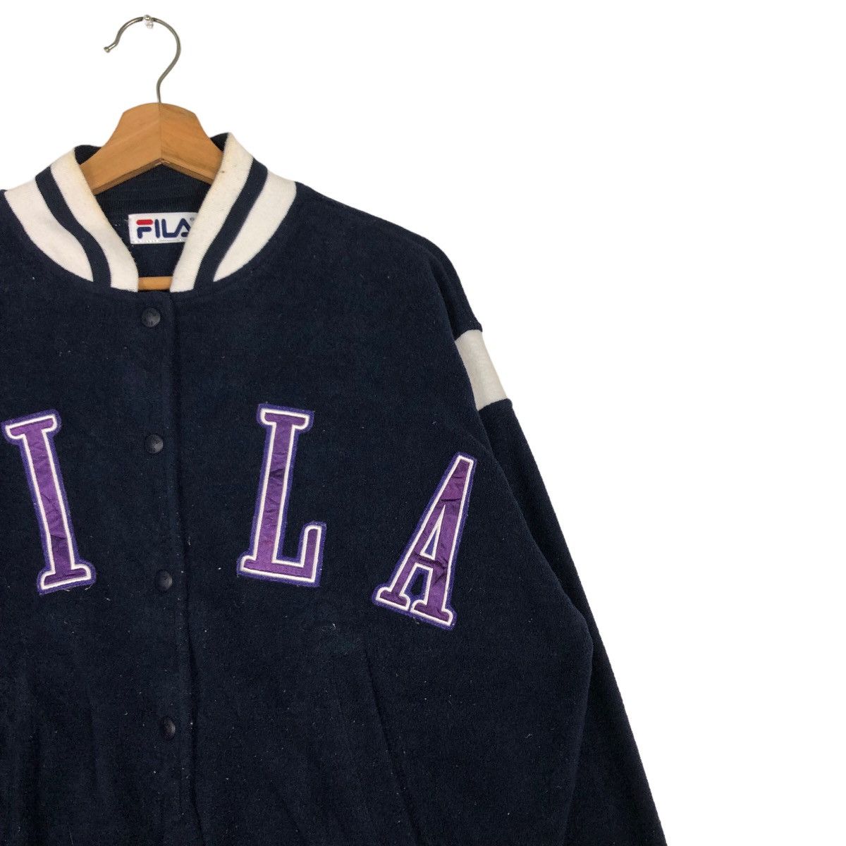 Japanese Brand 🔥Vintage Bomber Jacket Fila Big Logo Spell Out Design Size US S / EU 44-46 / 1 - 5 Thumbnail