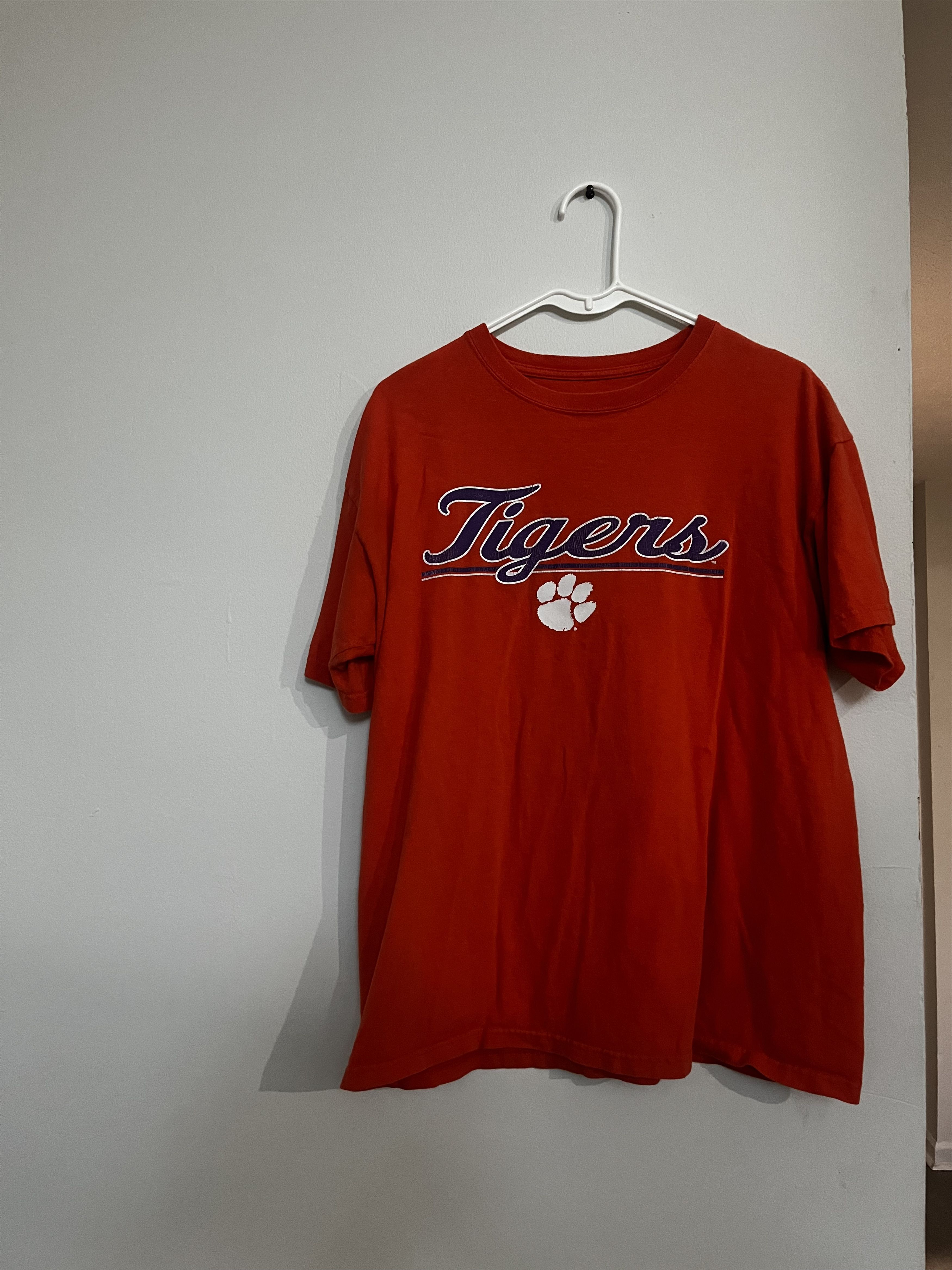 J. America Vintage Clemson Tigers Script Paw Logo Tee (Orange) Size US L / EU 52-54 / 3 - 5 Thumbnail