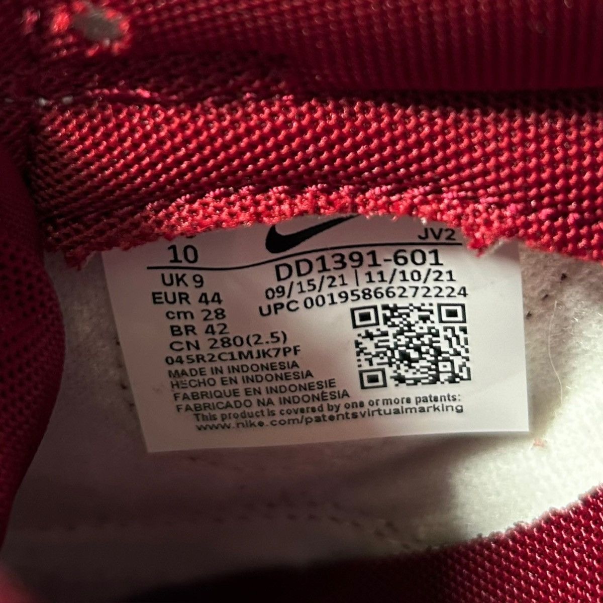 Nike Nike Dunk Low Retro Team Red White 2022 Sneakers Size US 10 / EU 43 - 6 Thumbnail