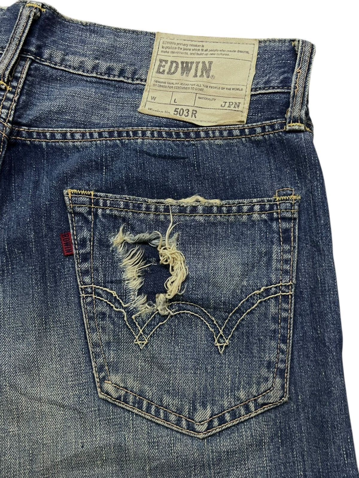 Edwin Vintage Edwin 503R Japan - Faded Wash, Distressed Denim Size US 34 / EU 50 - 7 Thumbnail