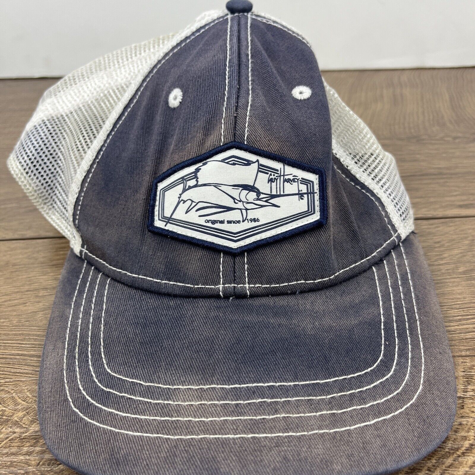 Guy Harvey Guy Harvey Blue Gray Hat Adjustable Adult Size Hat Gray Cap Size ONE SIZE - 5 Thumbnail