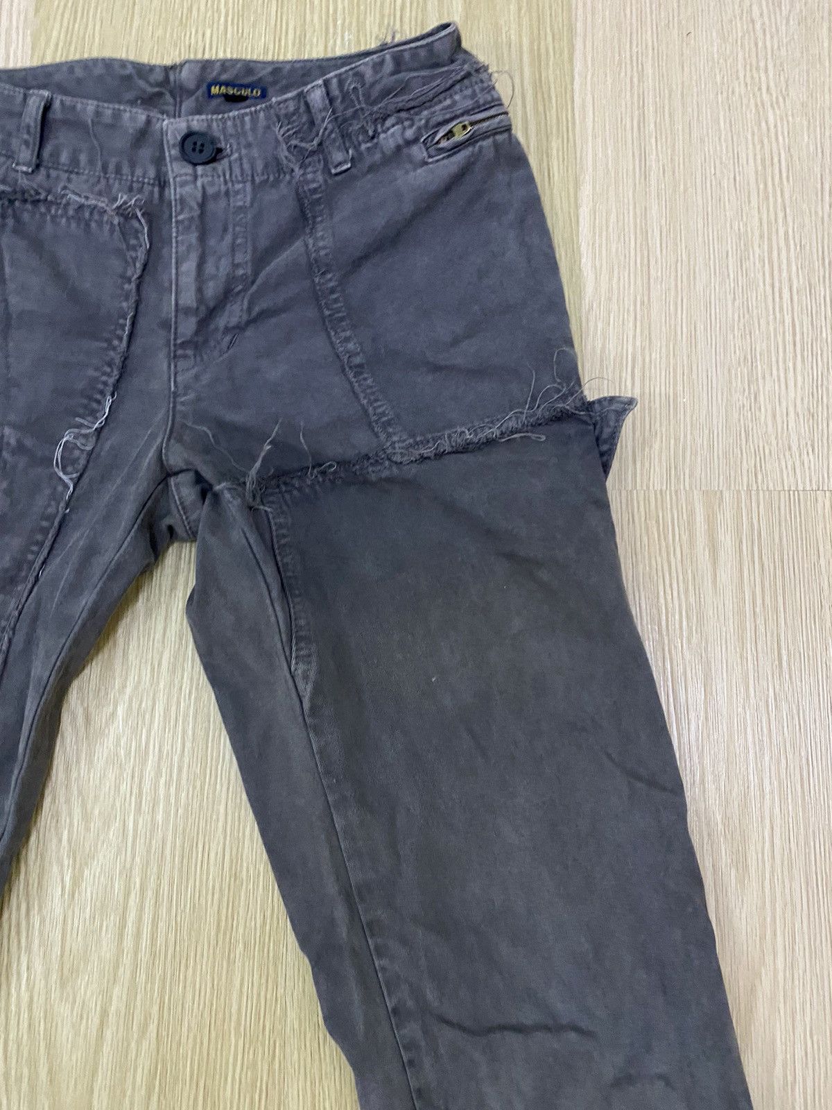 Japanese Brand × Vintage Vintage Masculo patches distress flare pant Size 27" / US 4 / IT 40 - 3 Thumbnail