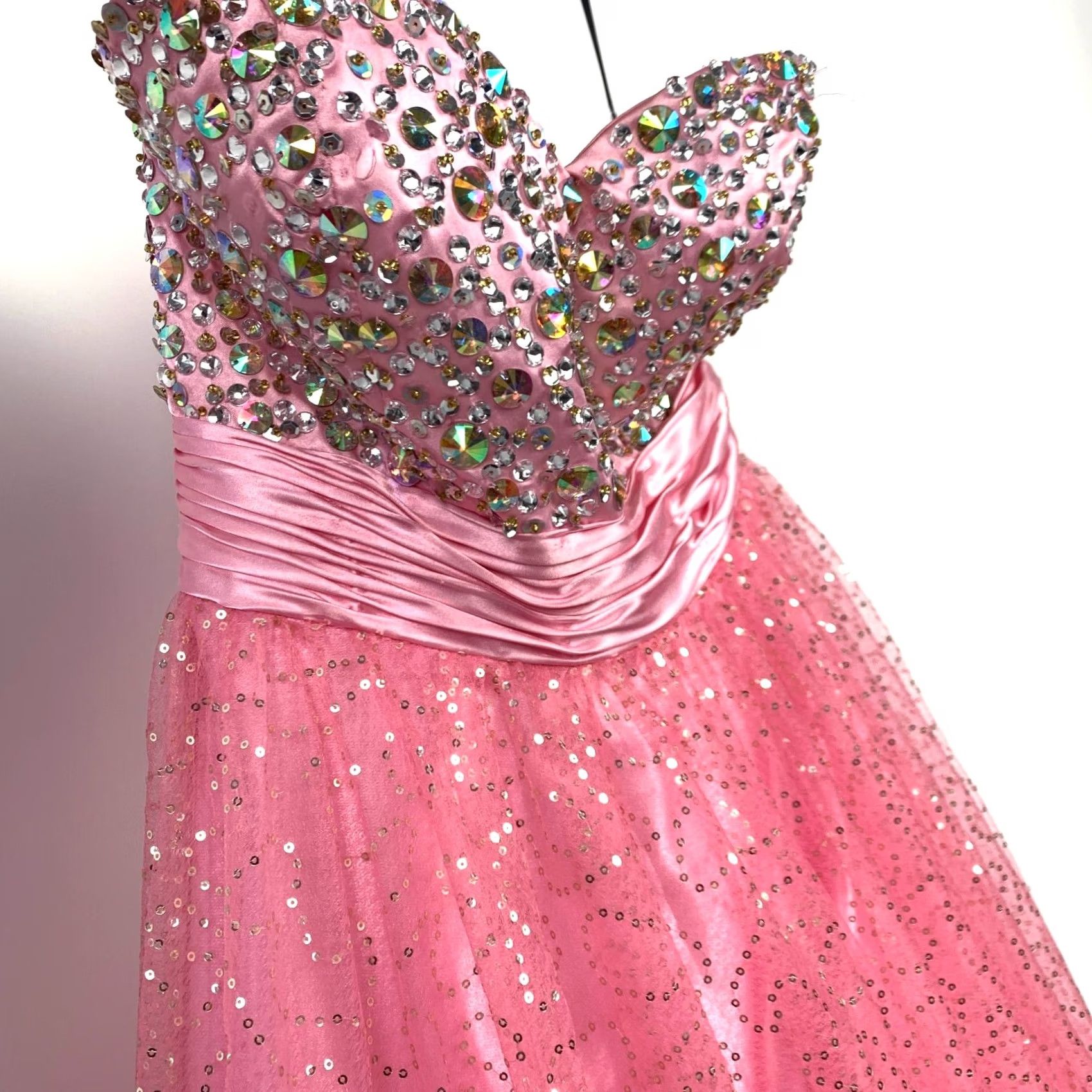 Vintage LA Merchandises Pink Sequin Full Skirt Long Formal Prom Dress Size Large Shirt? Size ONE SIZE - 2 Thumbnail