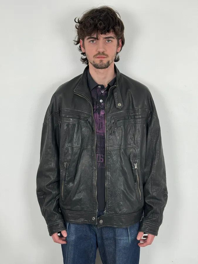 Armani 2000s Armani Spy Black Leather Jacket Size US L / EU 52-54 / 3 - 2 Thumbnail