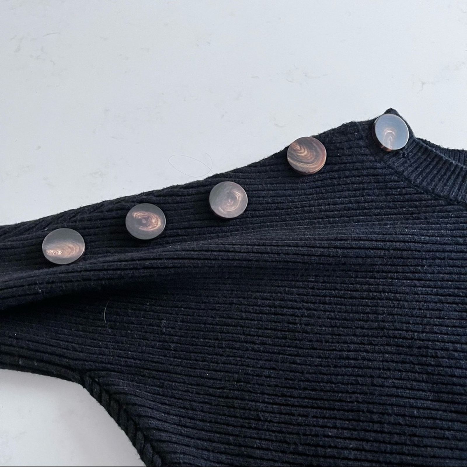 Zara Zara black knit ribbed bat sleeve sweater size Small Size S / US 4 / IT 40 - 10 Thumbnail