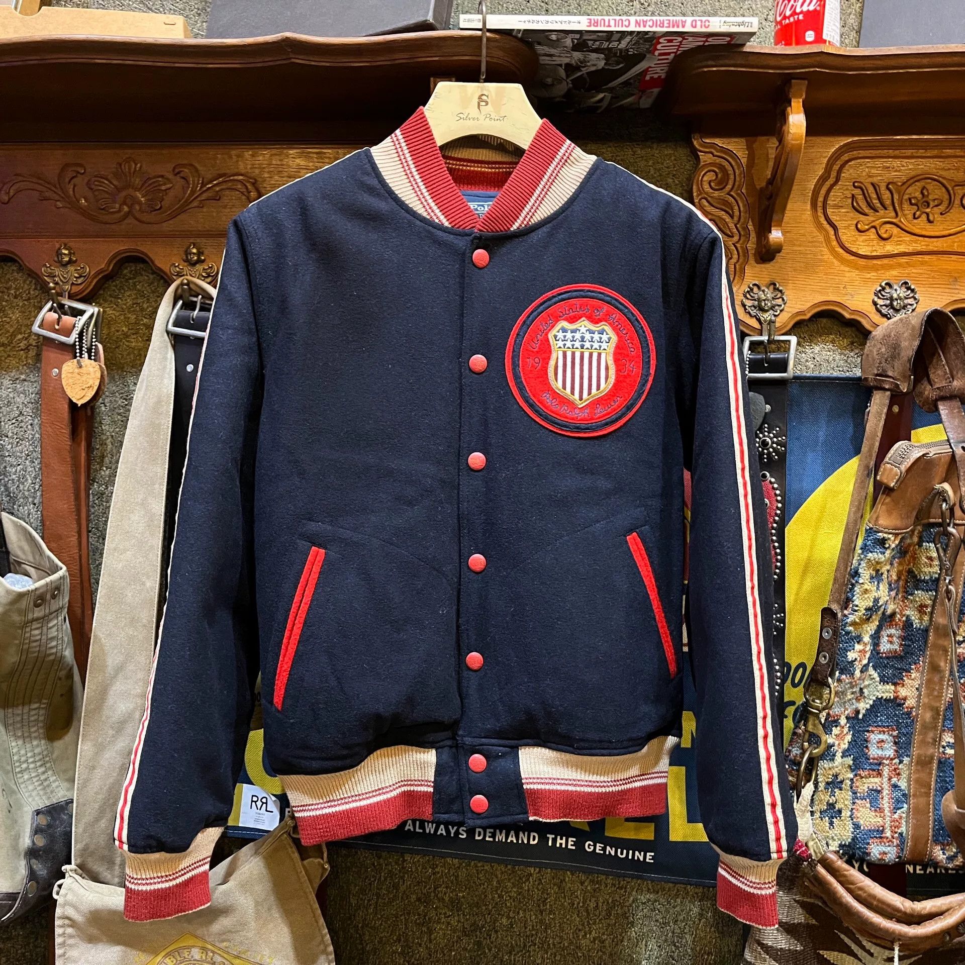 RRL Ralph Lauren Double RL Ralph Lauren Wool Baseball Jacket Size US M / EU 48-50 / 2 - 1 Thumbnail