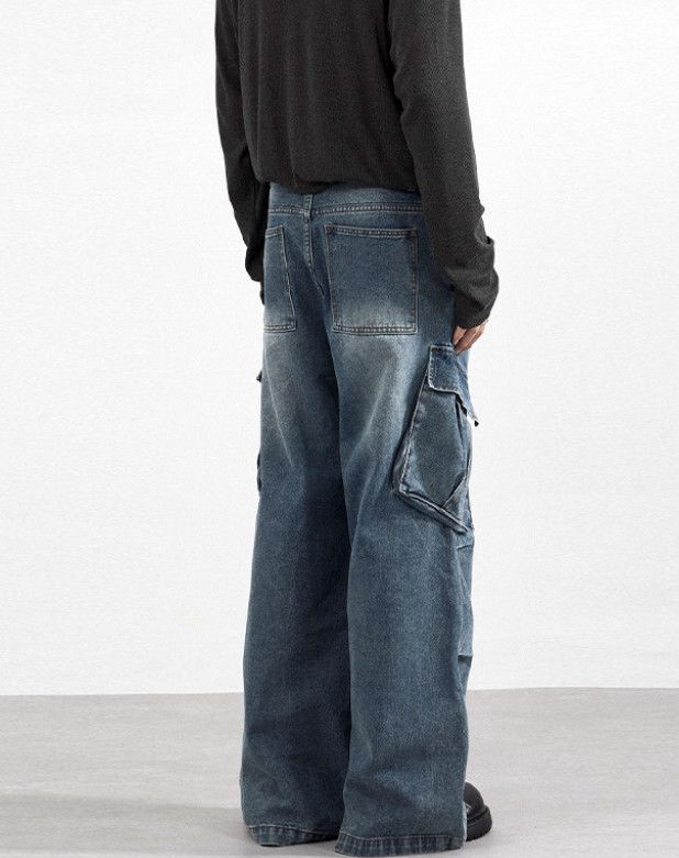 Japanese Brand American baggy multi-pocket cargo jeans for men Size US 32 / EU 48 - 4 Thumbnail
