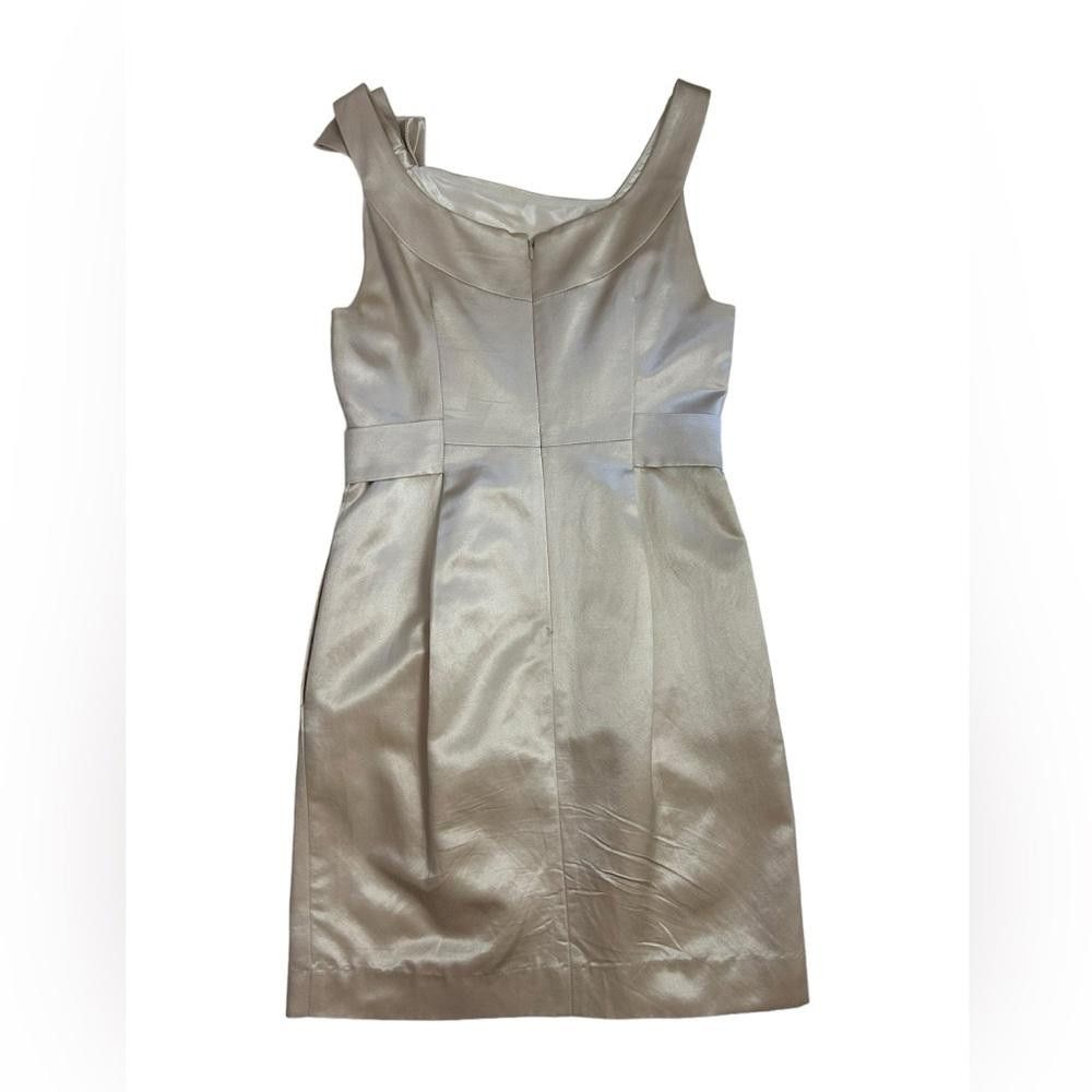 Designer Yoana Baraschi l Tan Gold Silk Satin Bow Dress Size 4 Size S / US 4 / IT 40 - 2 Thumbnail