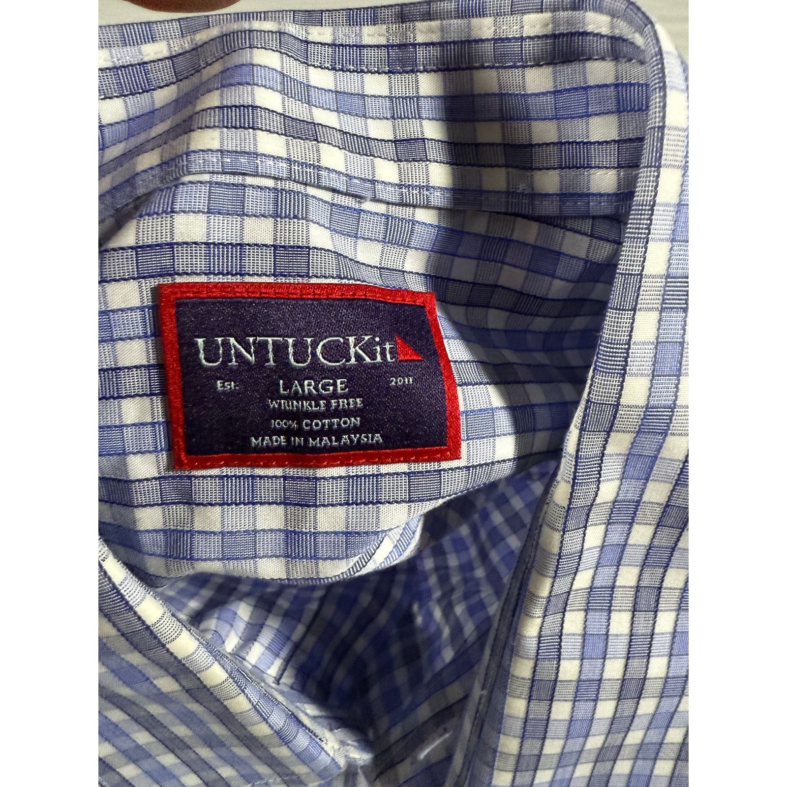 UNTUCKit UNTUCKit Men’s Shirt Large Blue Wrinkle-Free Long Sleeve Size US L / EU 52-54 / 3 - 3 Thumbnail