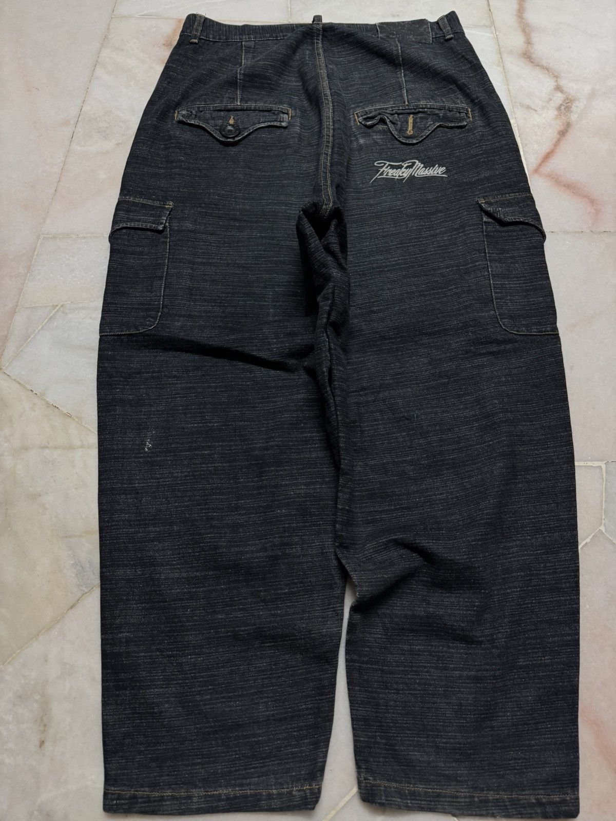 JNCO 💥INSANE BAGGY💥FREAKY F-R808 SUPER BAGGY CARGO HIP-HOP STYLE Size US 33 - 15 Thumbnail