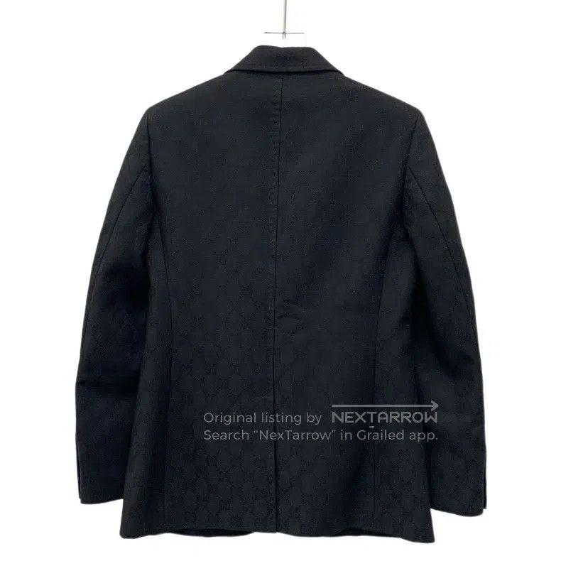 Gucci Gucci Black logo jacquard full print wool lapel single-bre Size S / US 4 / IT 40 - 2 Thumbnail