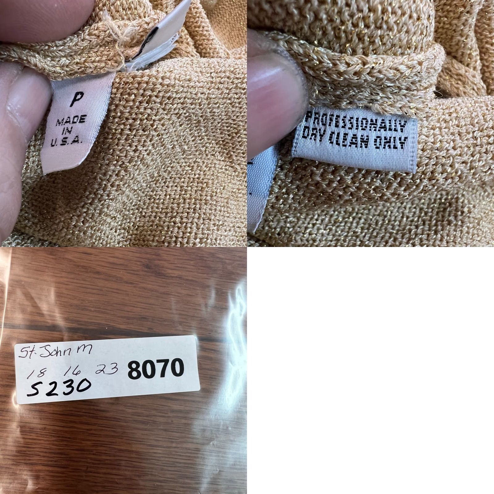 Vintage St John Cashmere Wool High Neck Sweater Petite 6P Beige Long Sleeve Pullover Womens Size M / US 6-8 / IT 42-44 - 8 Thumbnail
