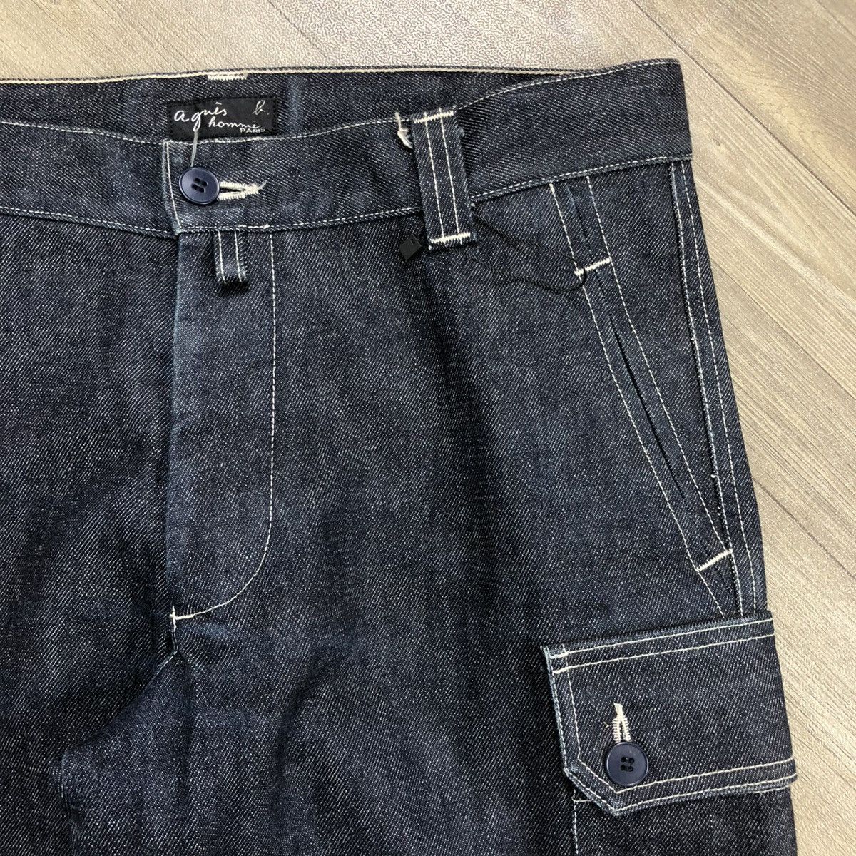 Designer × Vintage × agnes b. 🇫🇷 Vintage Agnes B. Homme Paris Military Cargo Denim Pants Size US 31 - 6 Thumbnail