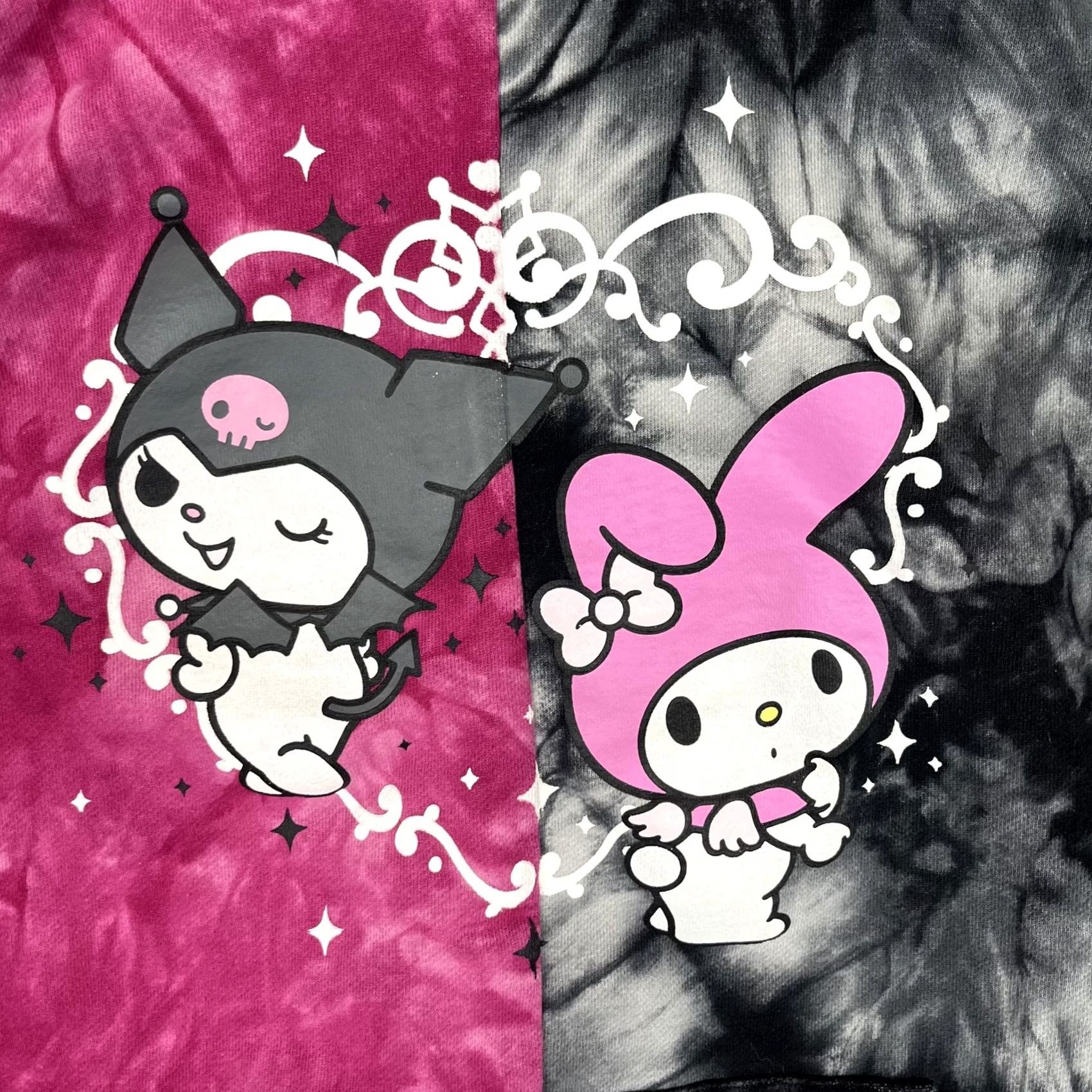 Vintage DUMBGOOD Kuromi My Melody Hoodie Sweatshirt Womens Medium Pink Tie Dye Pullover Size M / US 6-8 / IT 42-44 - 2 Thumbnail