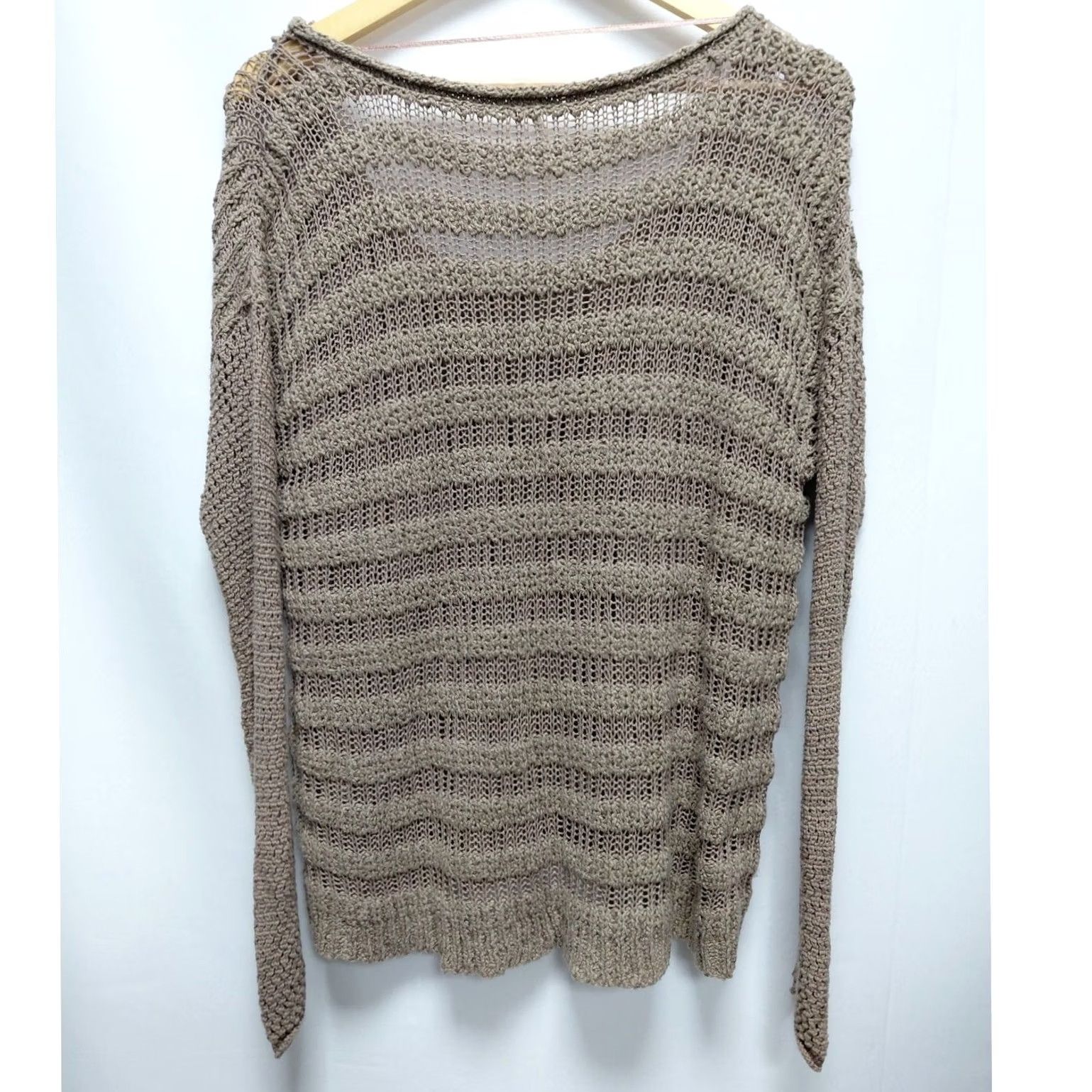 Free People Free People Sweater Womens M Brown Floral Knit Long Sleeve Scoop Neck Women Size Size M / US 6-8 / IT 42-44 - 2 Thumbnail