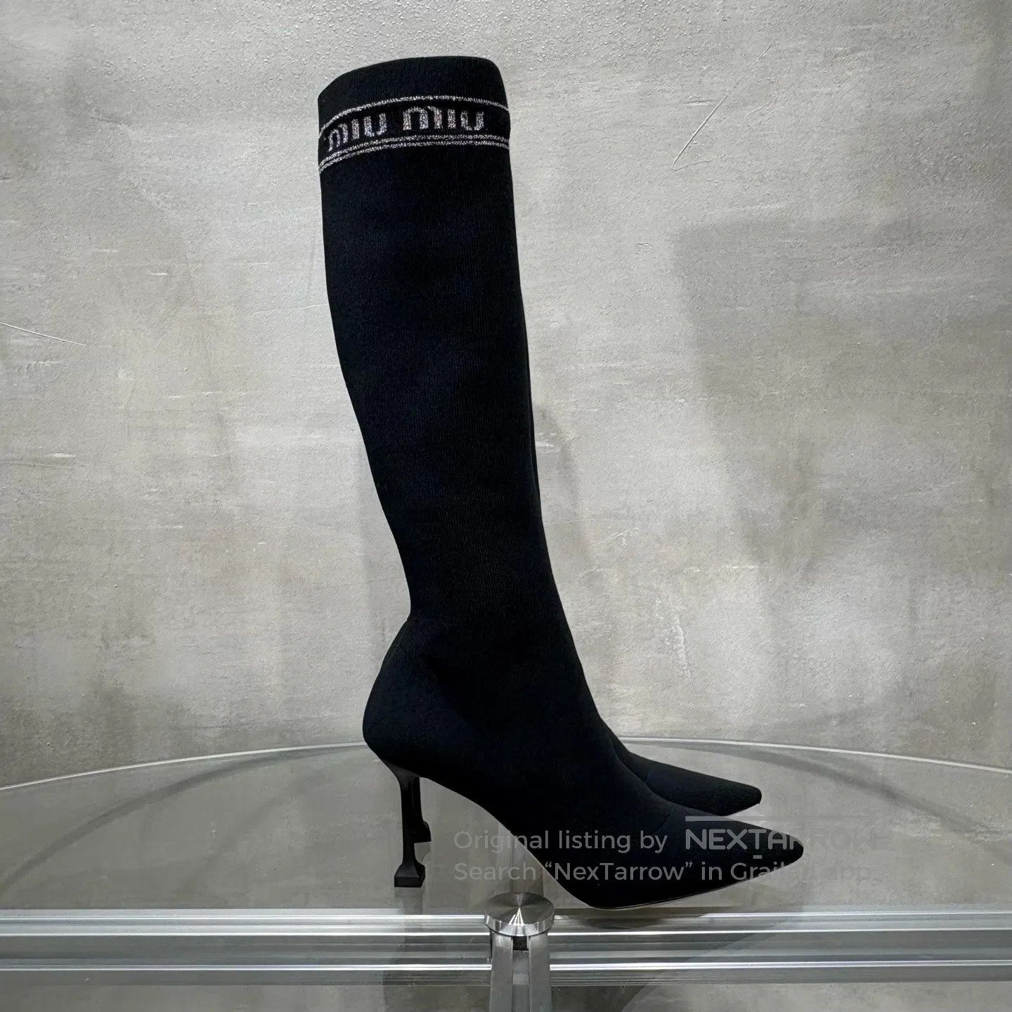Miu Miu Miu Miu Black knee-length boots Size US 6.5 / IT 36.5 - 4 Thumbnail