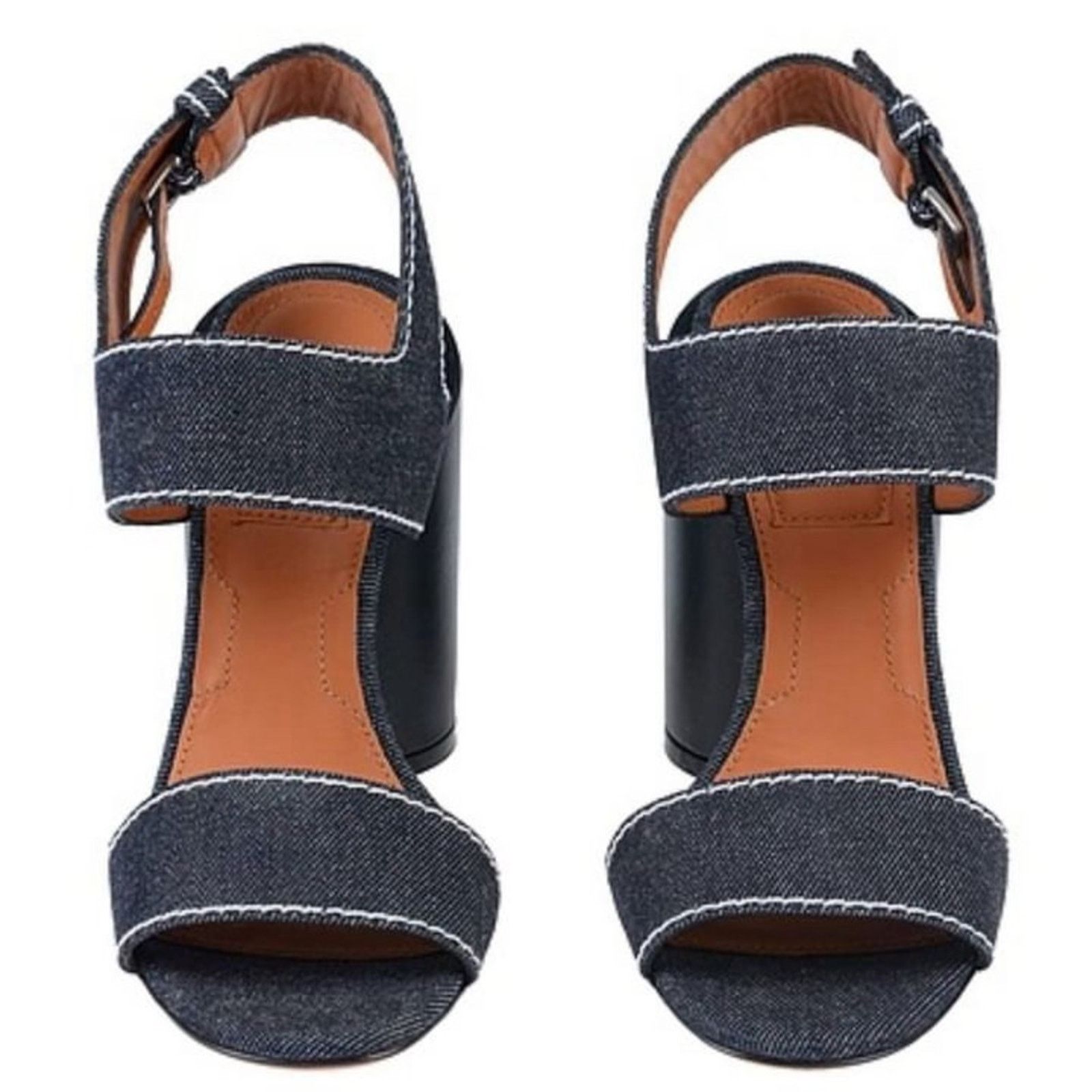 Givenchy RARE GIVENCHY Denim Blue Sandal Star Block Heels | Sz. 36 Size US 5.5 / IT 35.5 - 4 Thumbnail