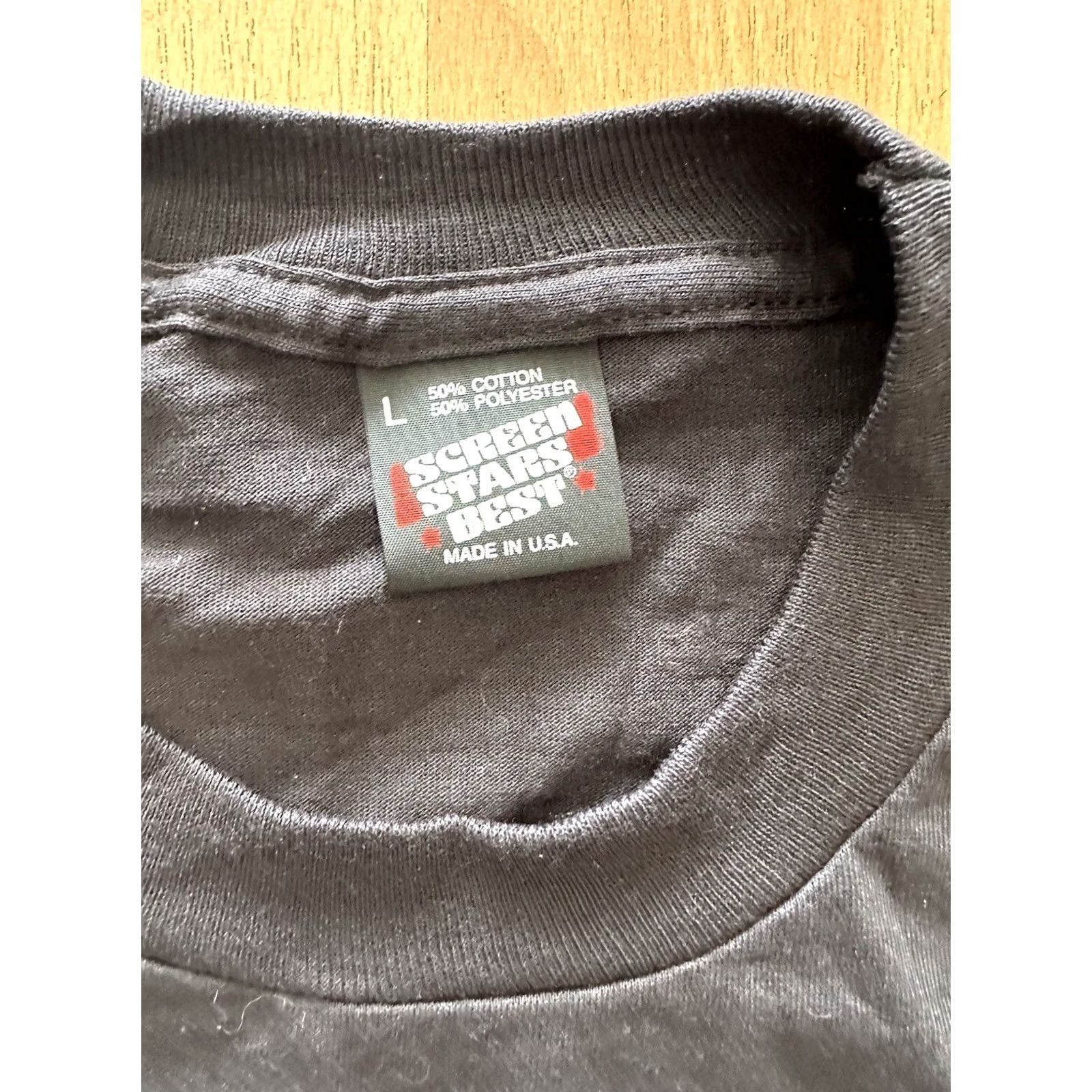 Vintage VINTAGE 1991 Screen Stars Shirt Short Sleeve Crew Neck Cotton Black L USA Made EUC Single Stitch Logo Classic Unisex Adults Men Women Mens Womens Size US L / EU 52-54 / 3 - 4 Thumbnail