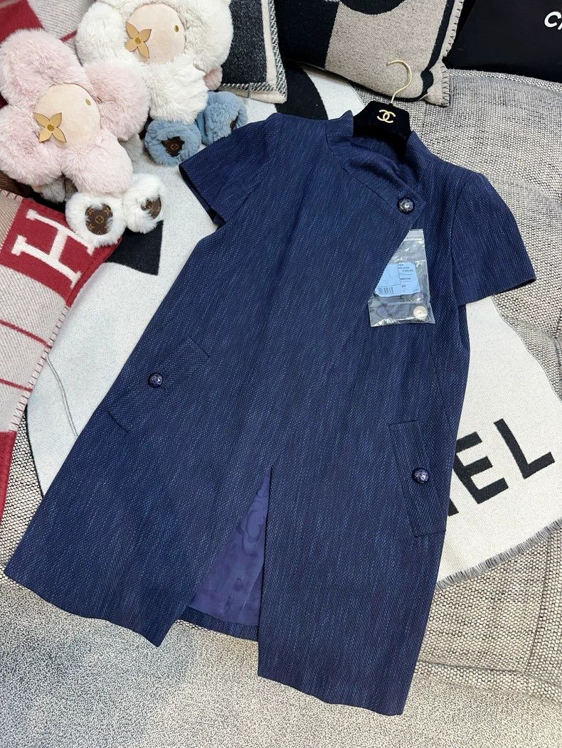 Chanel Chanel Dark blue short-sleeved dress Size XS / US 0-2 / IT 36-38 - 3 Thumbnail