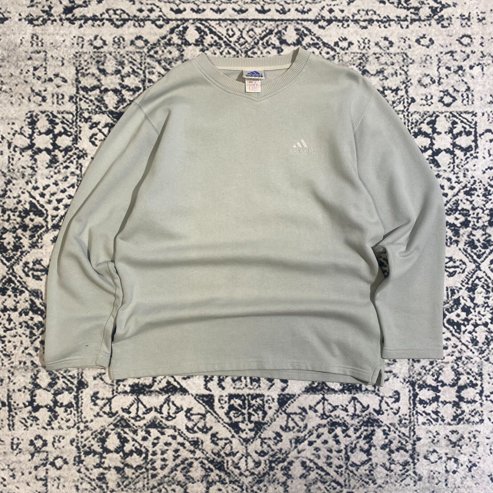 Adidas × Vintage Vintage Adidas Unisex Mint Green Cotton Crewneck Size L Size US L / EU 52-54 / 3 - 1 Thumbnail