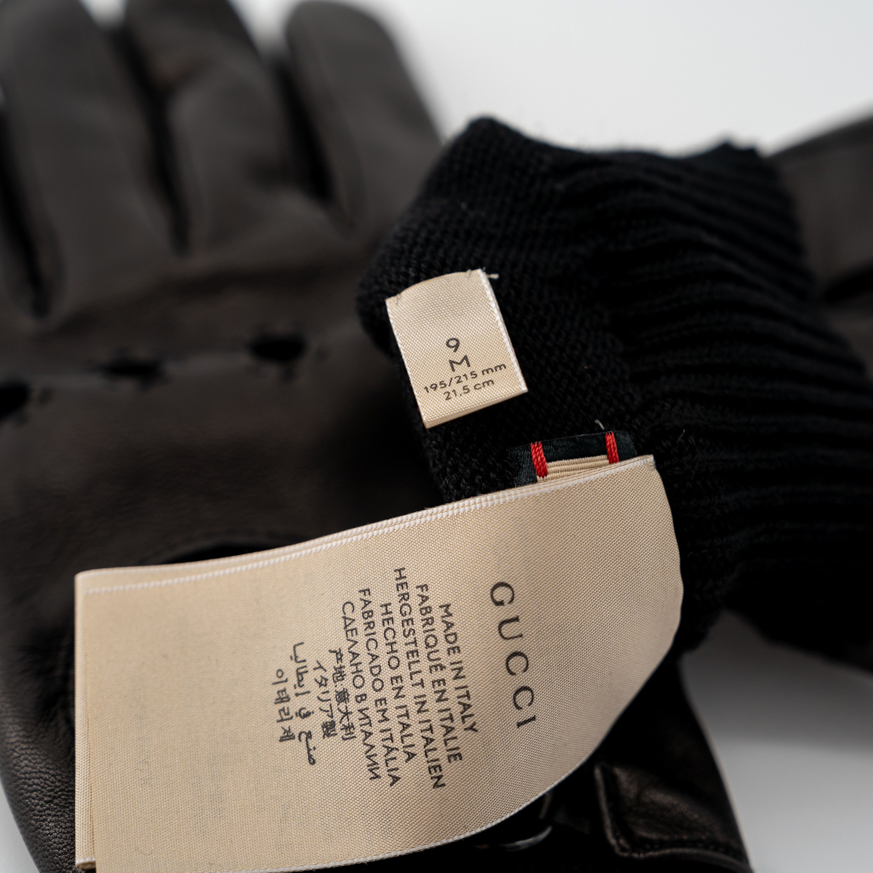 Gucci 9 M - Gucci Horsebit Leather Gloves Black With Knit Cuff Size ONE SIZE - 4 Thumbnail