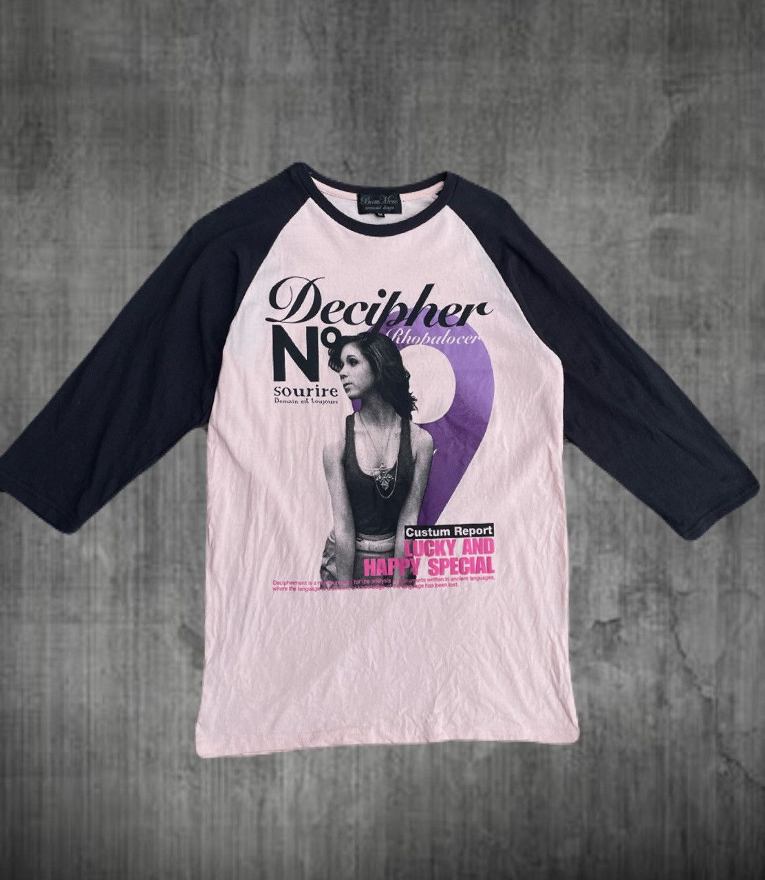 If Six Was Nine 2000s Japanese archive Vkei Poem 3/4 Sleeve Tee Gyaruo Size US S / EU 44-46 / 1 - 1 Thumbnail