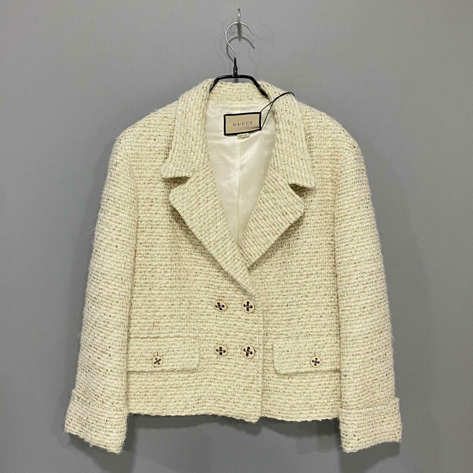 Gucci Gucci Knit Gold Jacket L Women Size L / US 10 / IT 46 - 1 Thumbnail