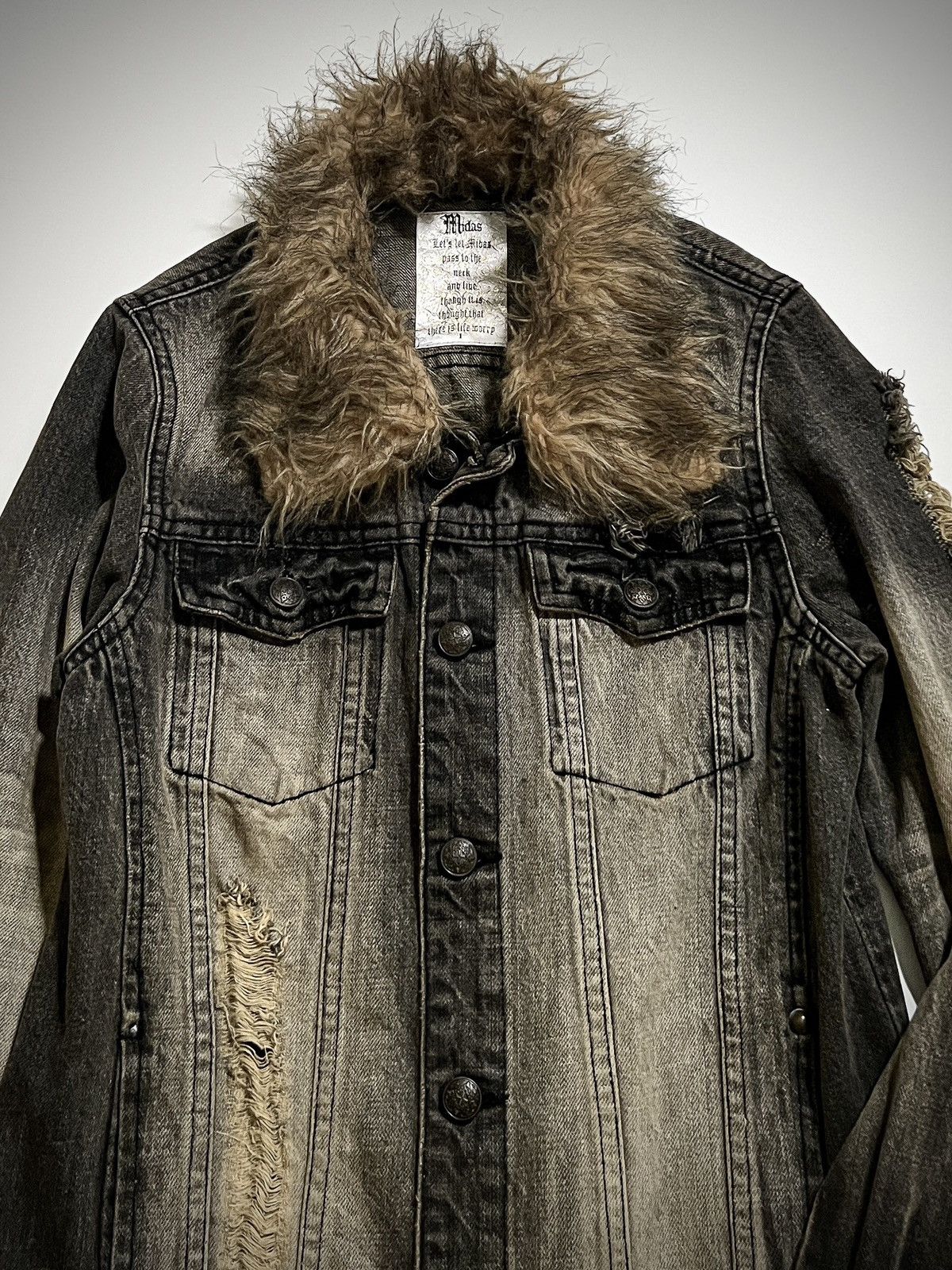 Japanese Brand Midas Archive Distressed Fur Jacket VKei Y2K Custom Rings Size US M / EU 48-50 / 2 - 4 Thumbnail