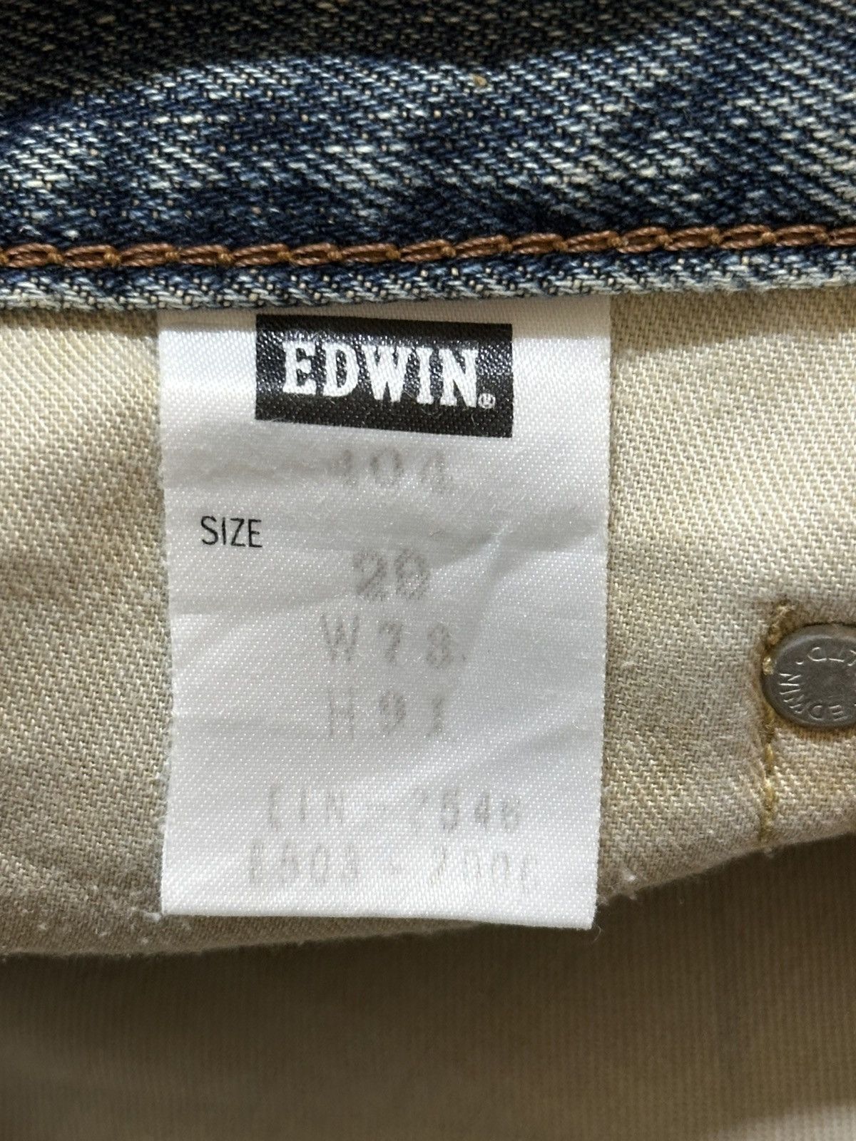 Edwin Vintage Japan Edwin 404 Blue Wash Style Baggy Jeans Size US 30 / EU 46 - 10 Thumbnail