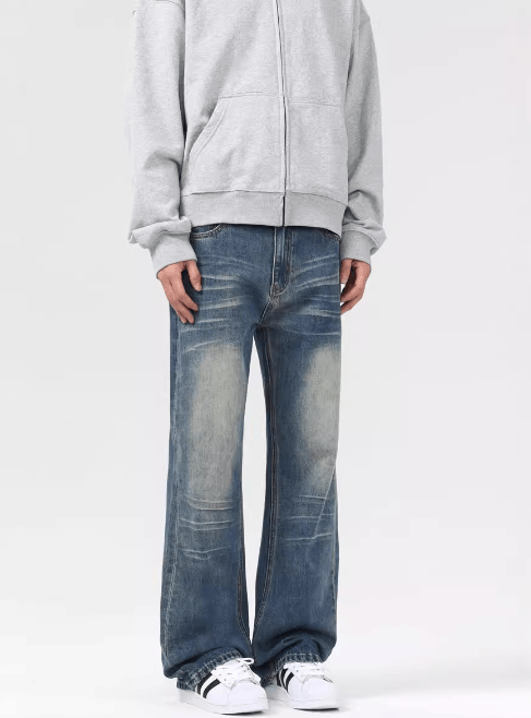 Japanese Brand × Jean American retro washed distressed straight jeans Size US 32 / EU 48 - 2 Thumbnail