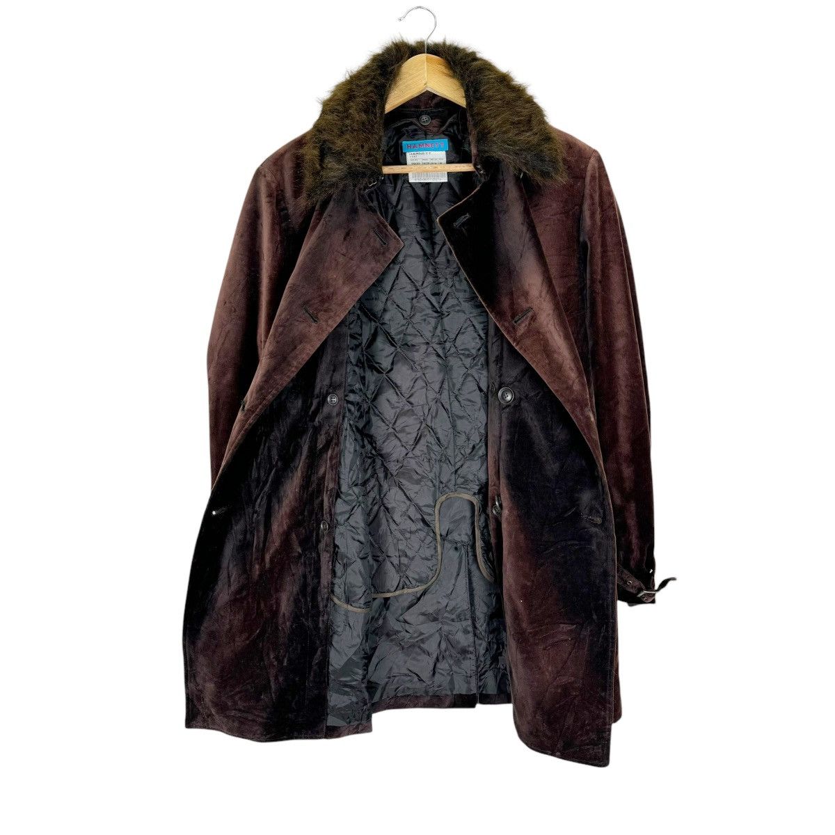 Katharine Hamnett London ☀️HAMNETT DOUBLE BREASTED BUTTON FUT COLLAR COAT JACKET Size M / US 6-8 / IT 42-44 - 8 Thumbnail