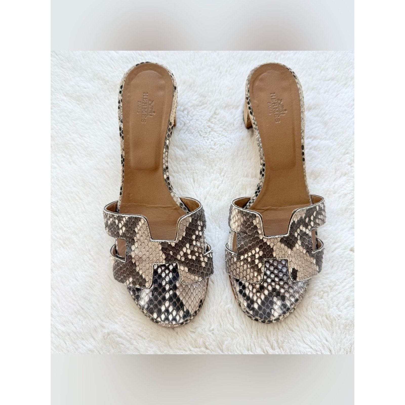 Hermes Hermes brown python oasis sandals women size 38 EU3200$ Size US 8 / IT 38 - 1 Thumbnail