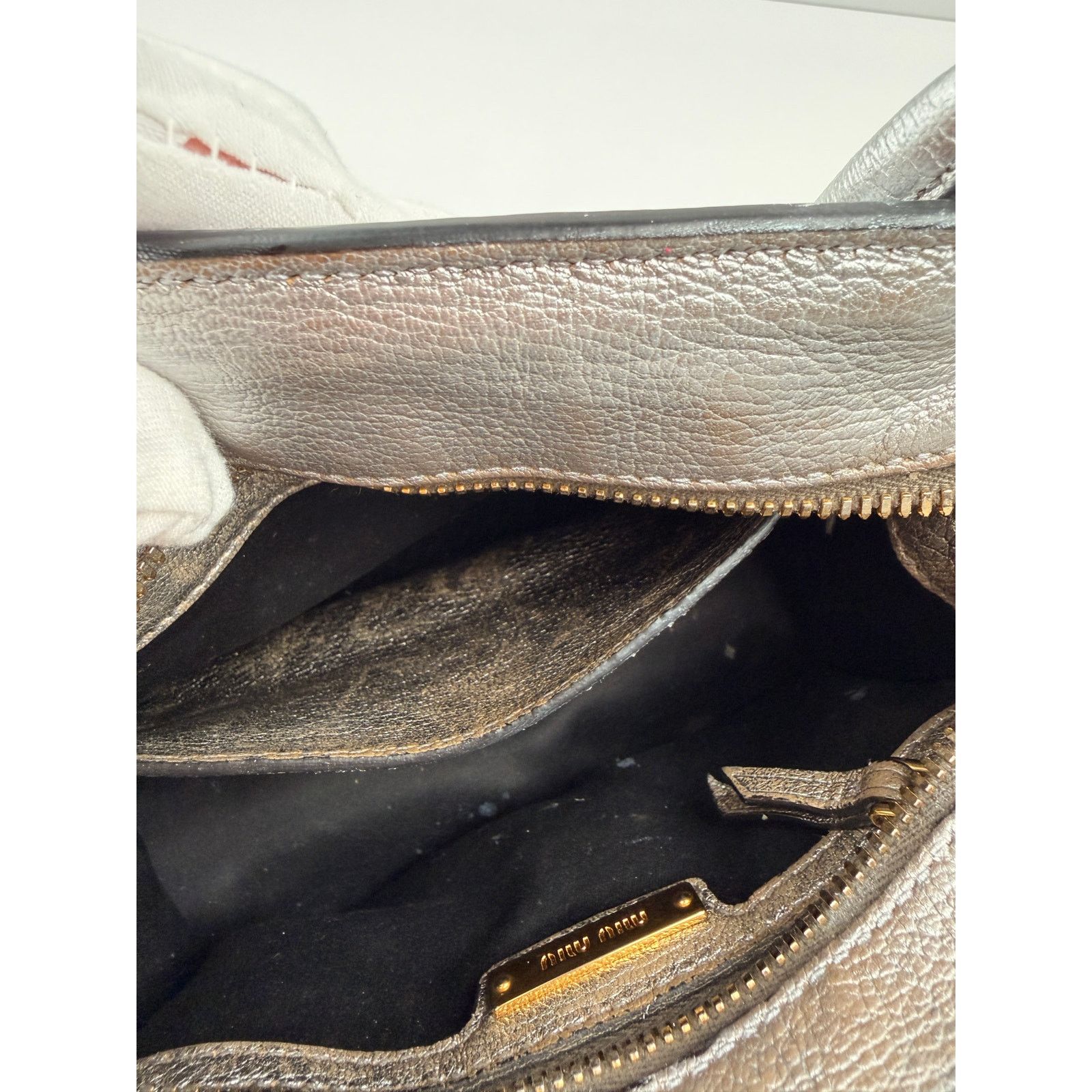 Miu Miu Miu Miu Silver Small Madras Bow-Embellished Tote Size ONE SIZE - 12 Thumbnail