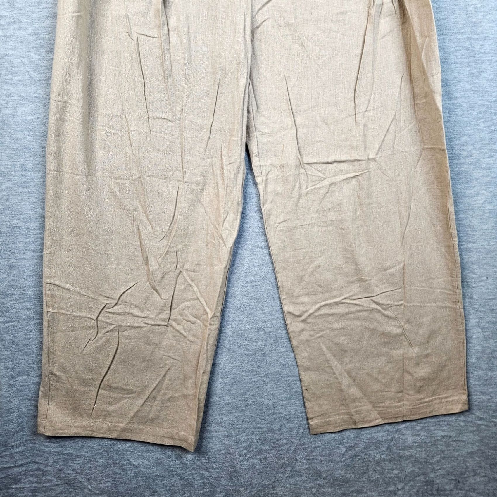 Abercrombie & Fitch Abercrombie & Fitch Women's Linen Cotton Blend Wide Leg Pleated Pants L NEW Size 36" / US 14 / IT 50 - 5 Thumbnail