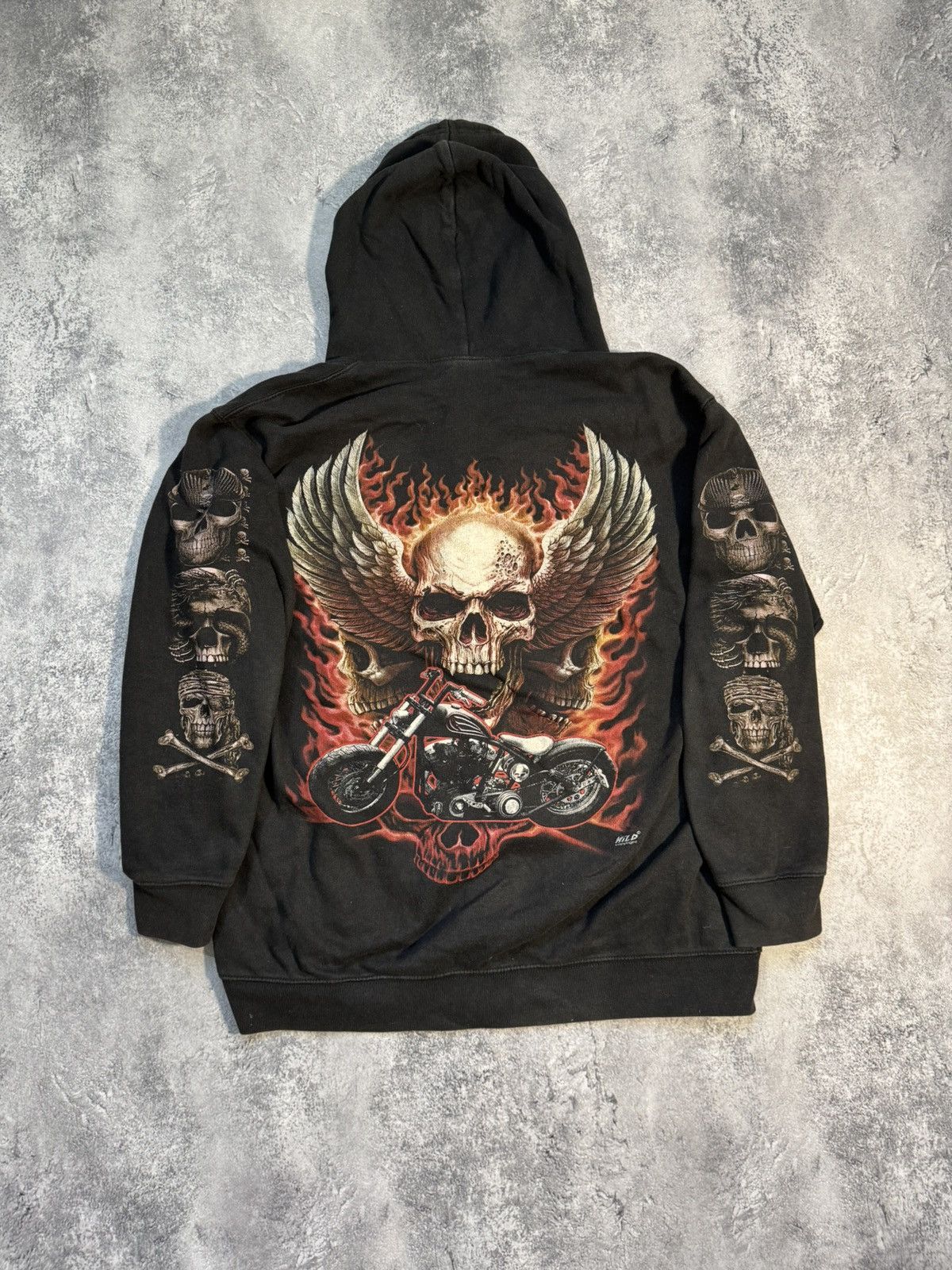 Japanese Brand × Vintage Vintage Ed Hardy by Christian Audigier Style, Skull Hoodie Size US M / EU 48-50 / 2 - 6 Thumbnail