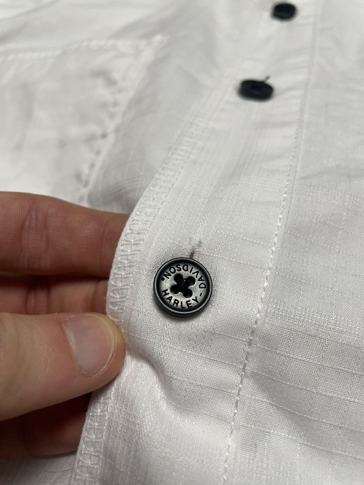 Harley Davidson Vintage Harley Davidson White Short Sleeve Shirt Button Up Size US L / EU 52-54 / 3 - 8 Thumbnail