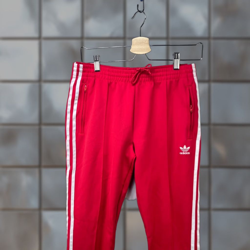 VINTAGE Adidas Track Pants Womens M Regular Red Stripe Cotton Polyester Pants