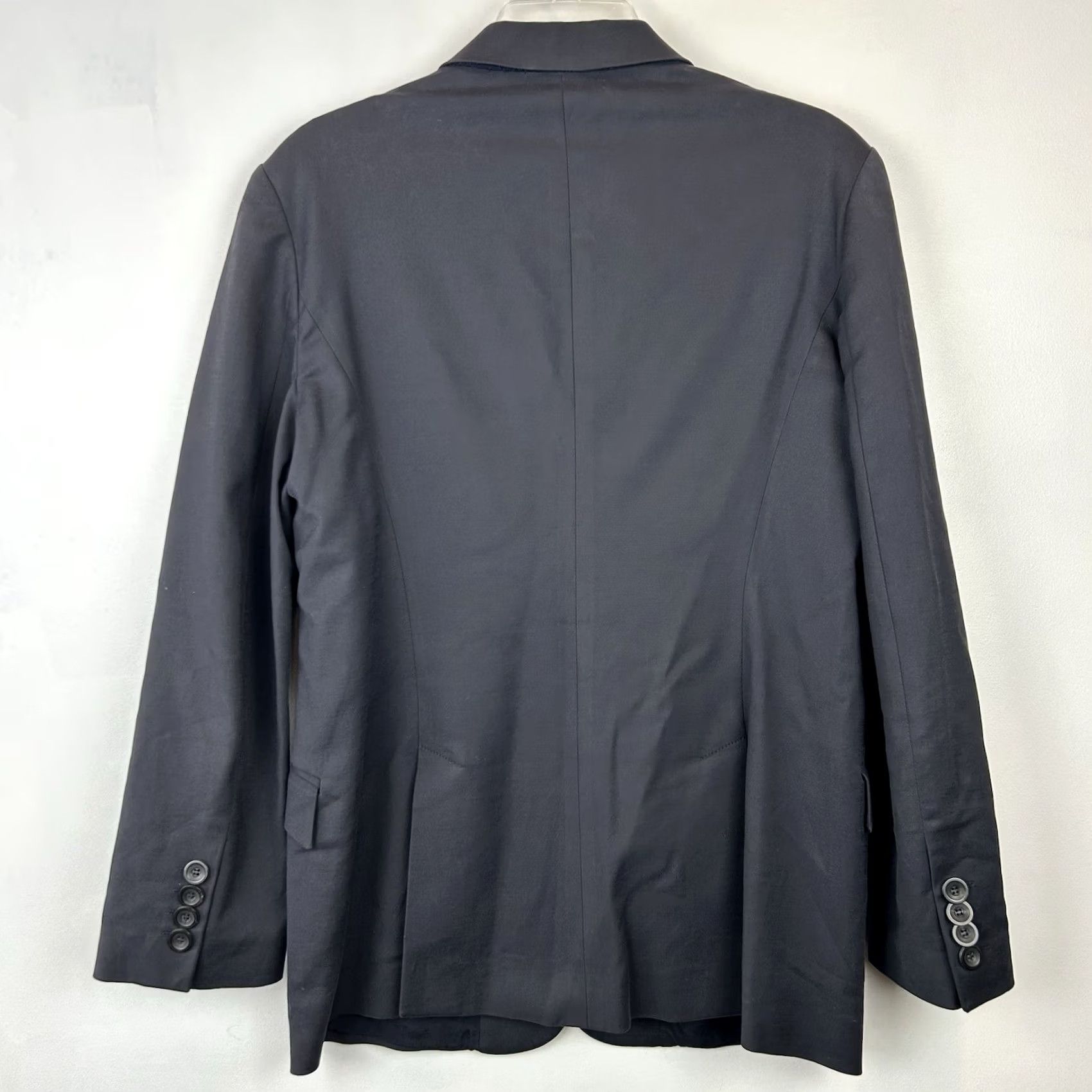 Piazza Sempione Piazza Sempione Blazer Womens 10 Black Solid Single-Breasted 3-Button Jacket Knit/Cotton Blend Capstone? Size L / US 10 / IT 46 - 2 Thumbnail