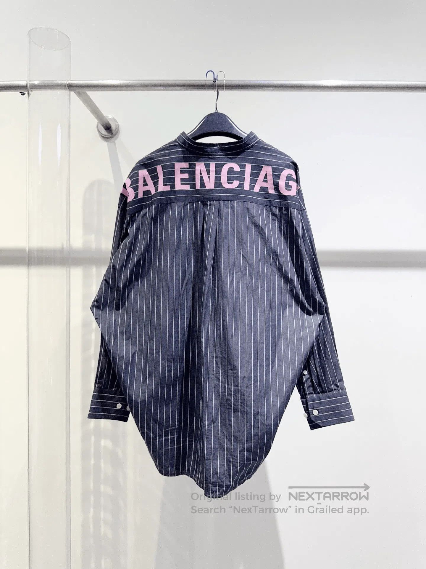 Balenciaga balenciaga striped shirt with logo detail. Size US M / EU 48-50 / 2 - 1 Thumbnail