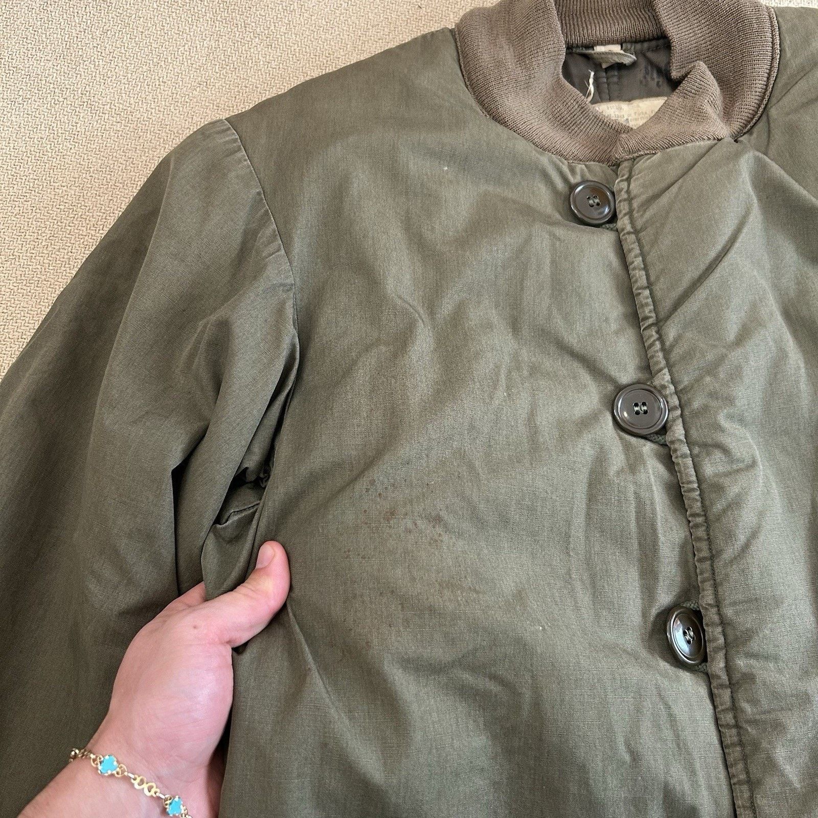 Vintage 40s WWII Army Military M-1943 Field Parka Pile Filled Jacket Size US L / EU 52-54 / 3 - 2 Thumbnail