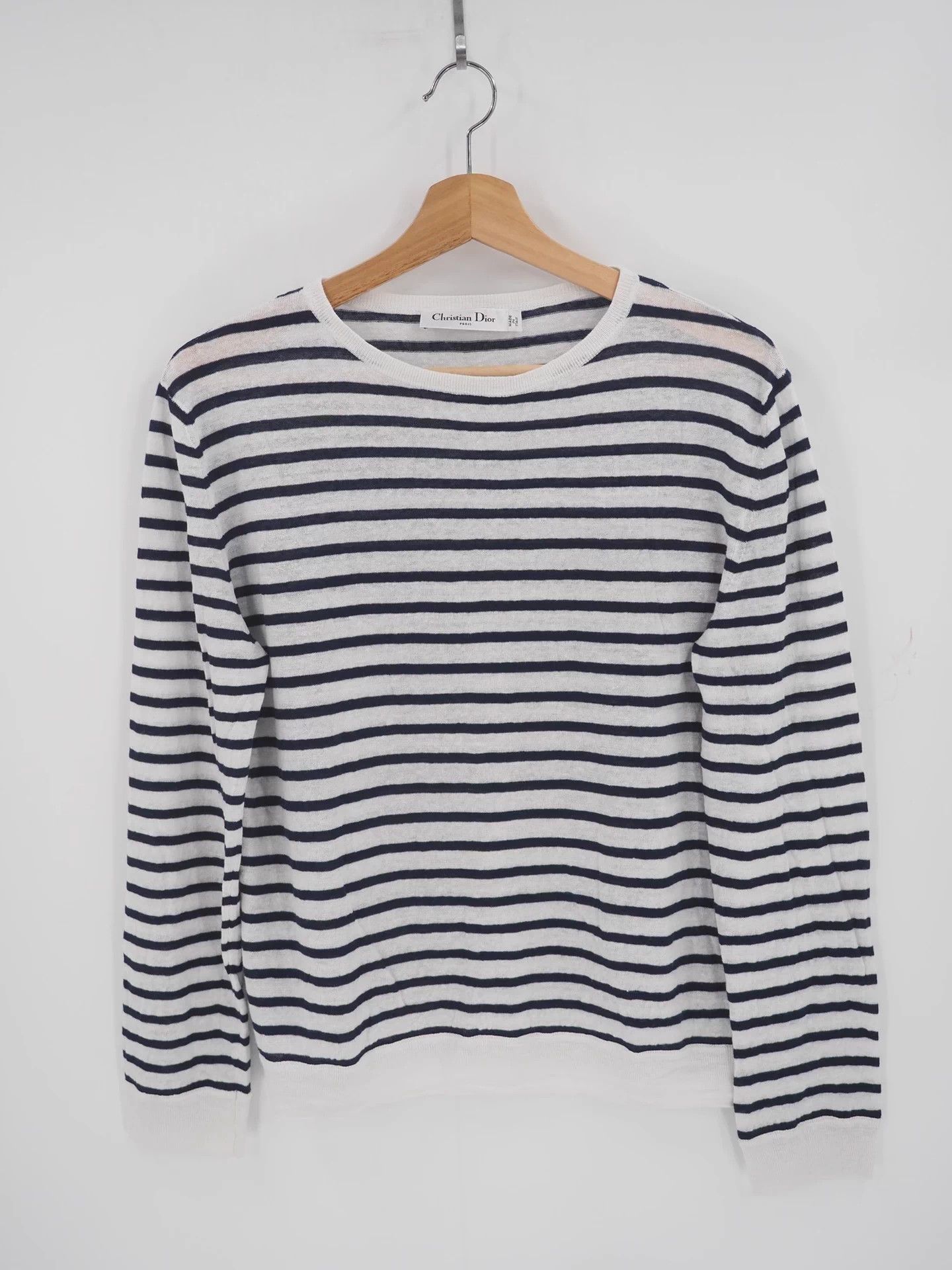 Dior DIOR Women's Blue and White Striped Knit Sweater Size S / US 4 / IT 40 - 1 Thumbnail