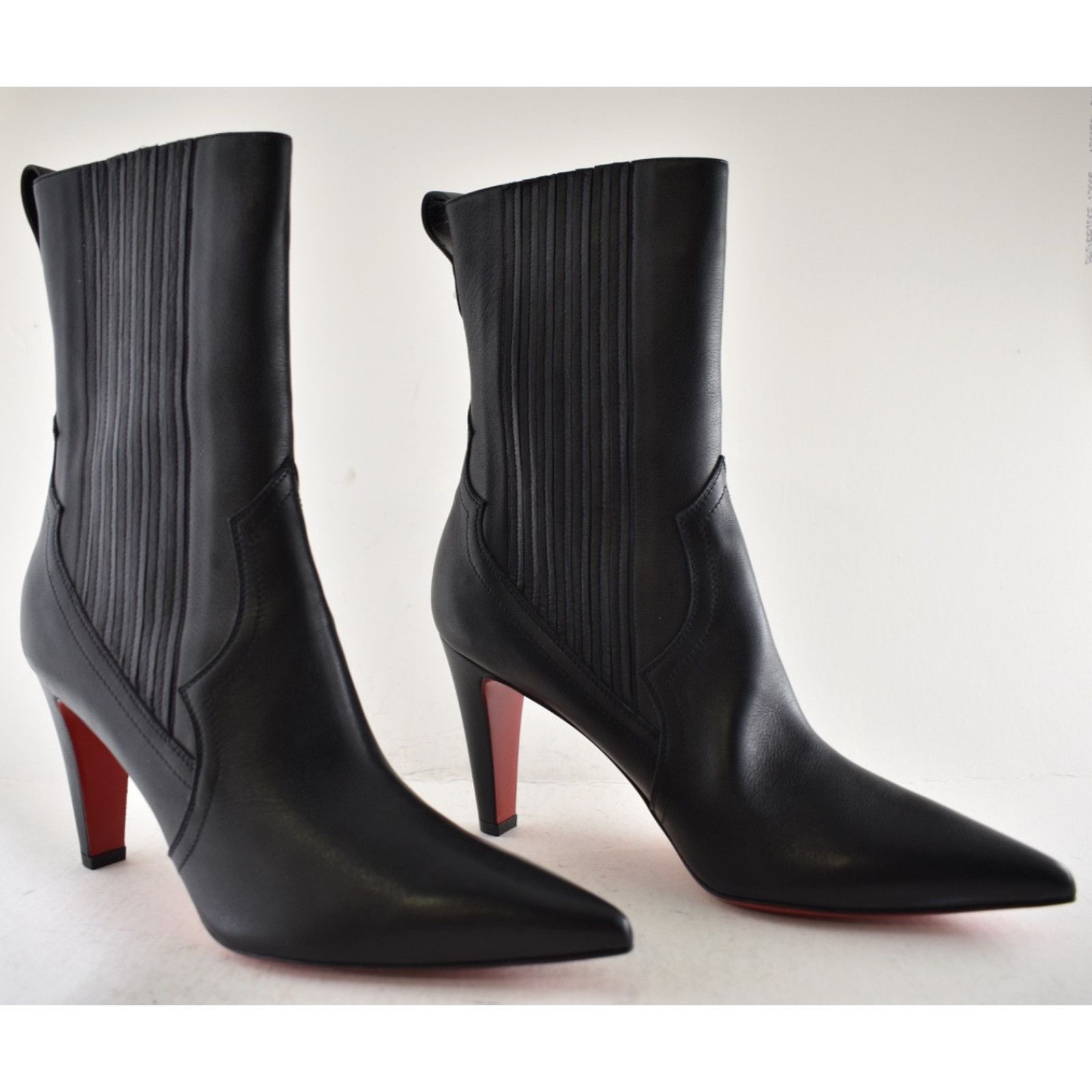 Christian Louboutin Christian Louboutin Santigag 85 Black Calf Leather Boot 37 Size US 6 / IT 36 - 6 Thumbnail
