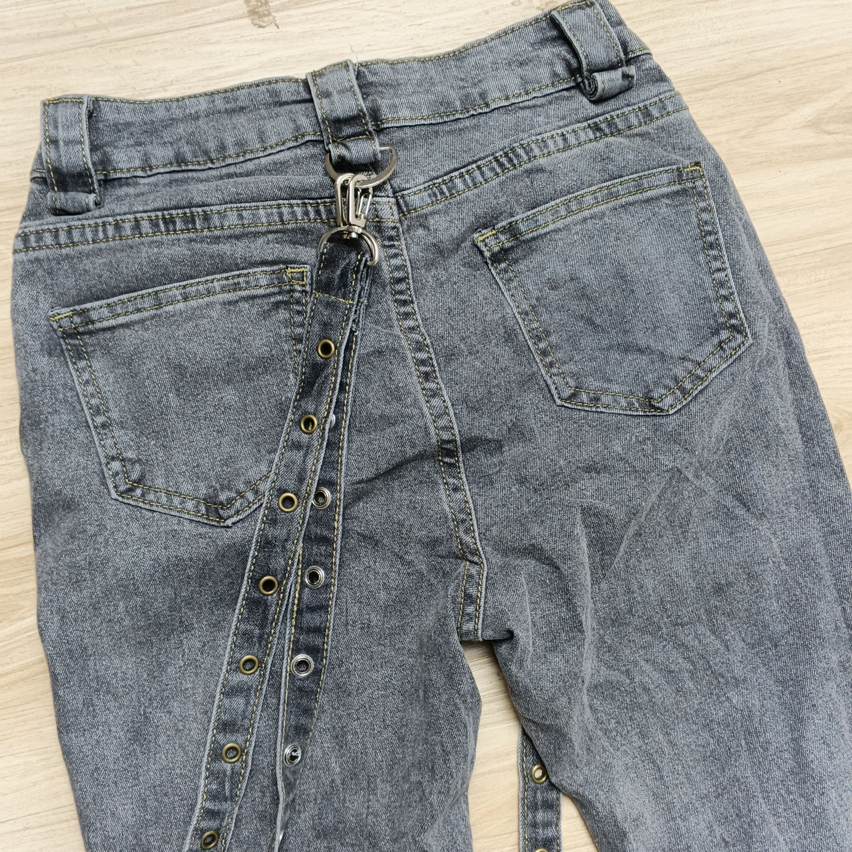 Le Grande Bleu (L.G.B.) Vintage Japanese Multi Pocket Flared Grunge Lace Jeans Size 24" / US 00 / IT 34 - 10 Thumbnail